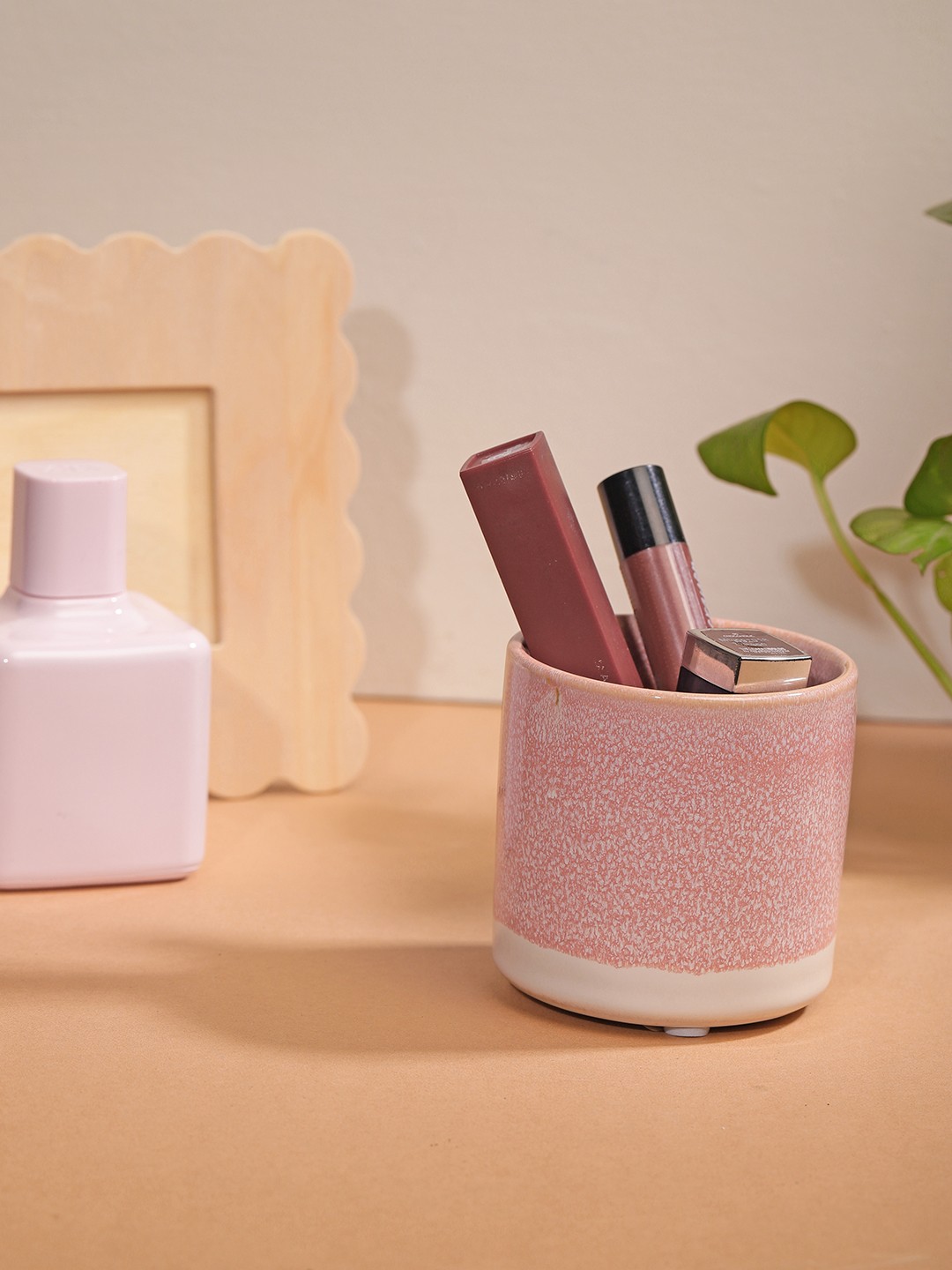 

Chumbak Pink Ceramic Frosted Freshness Tumbler