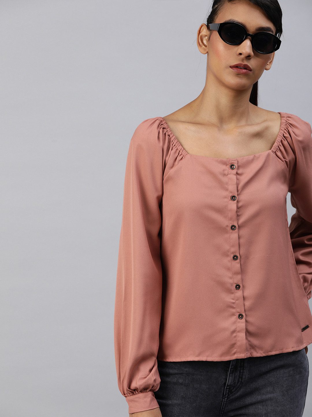 

Roadster Women Mauve Solid Bardot Top