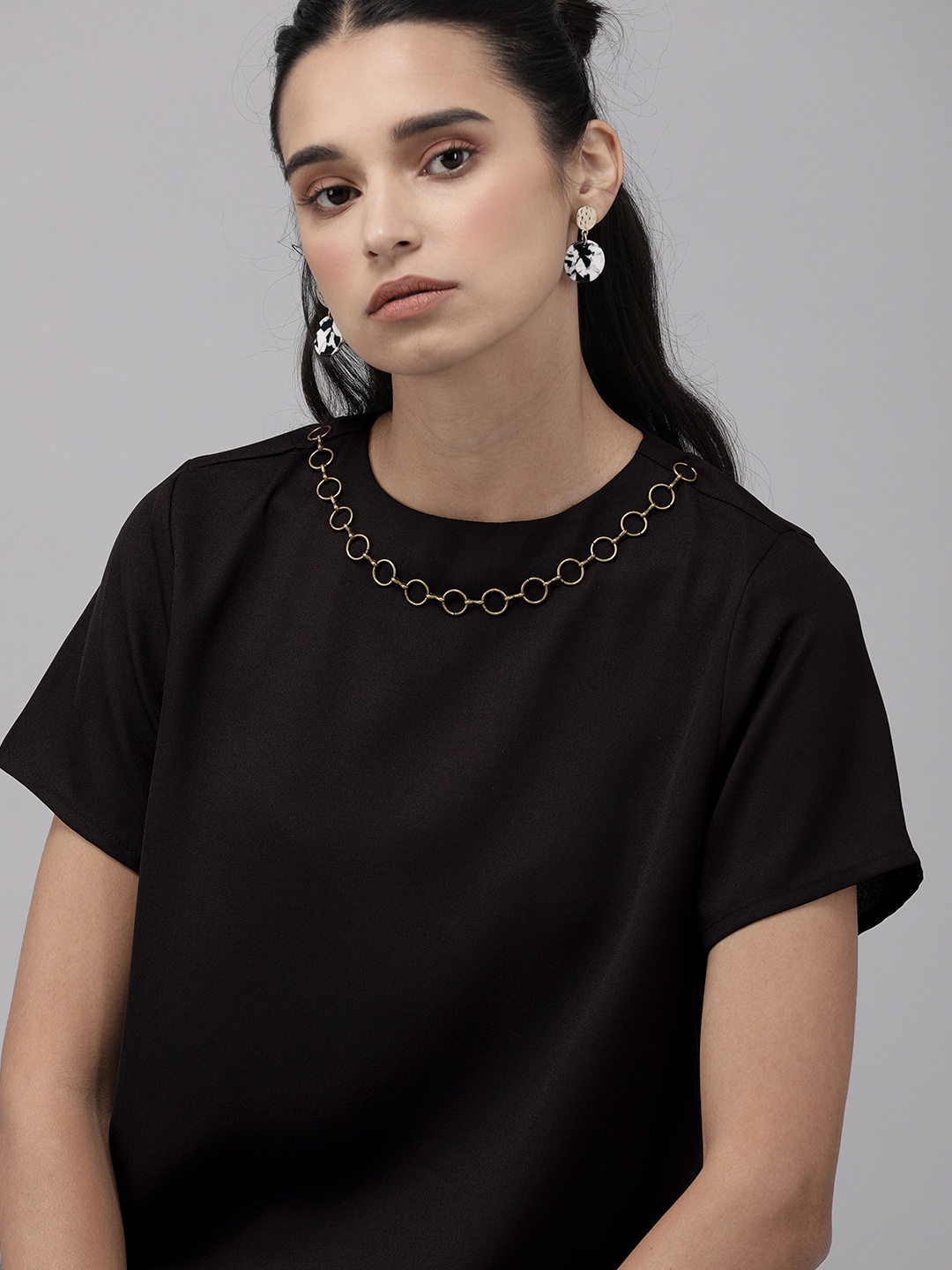 

Roadster Women Black Regular Top