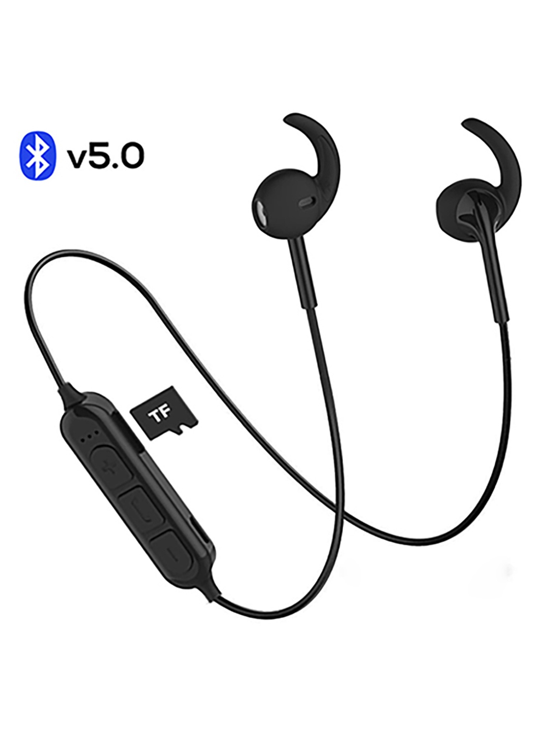 

pTron Avento Pro In-ear Stereo Sound Wireless Earphones with TF Card Slot & Mic, Black