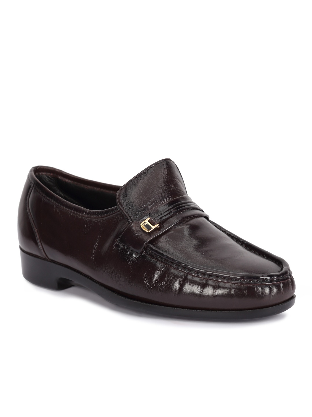 

Florsheim Men Burgundy Solid Leather Formal Slip-Ons