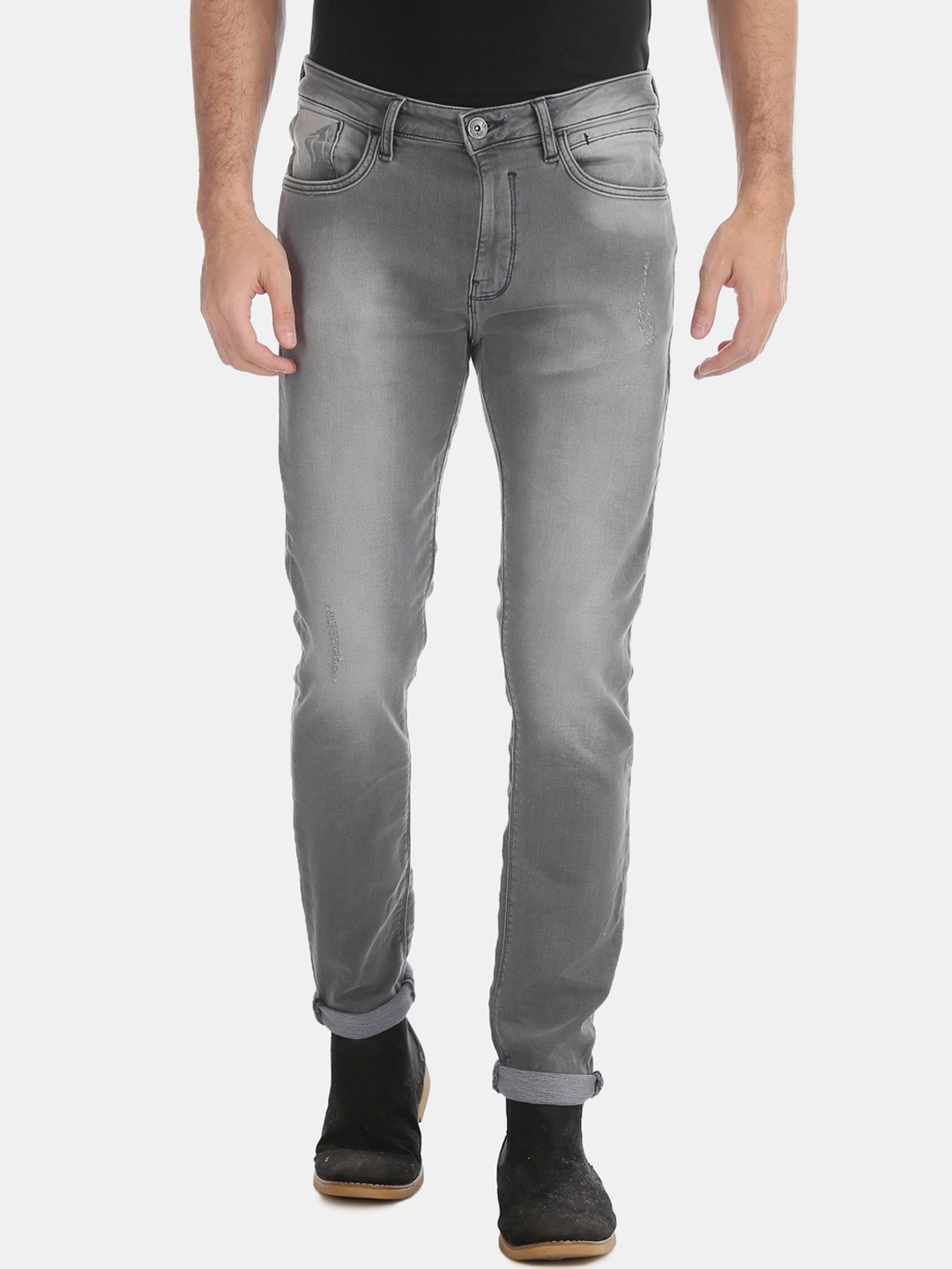 

Ed Hardy Men Grey Super Slim Fit Mid-Rise Clean Look Stone Wash Stretchable Jeans