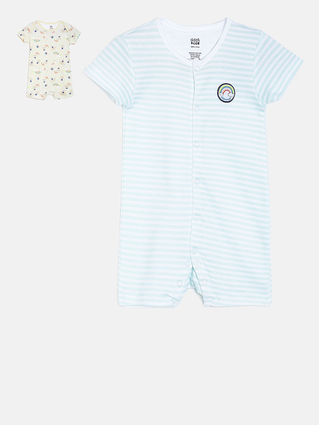 

MINI KLUB Infant Boys Pack Of 2 Rompers, White