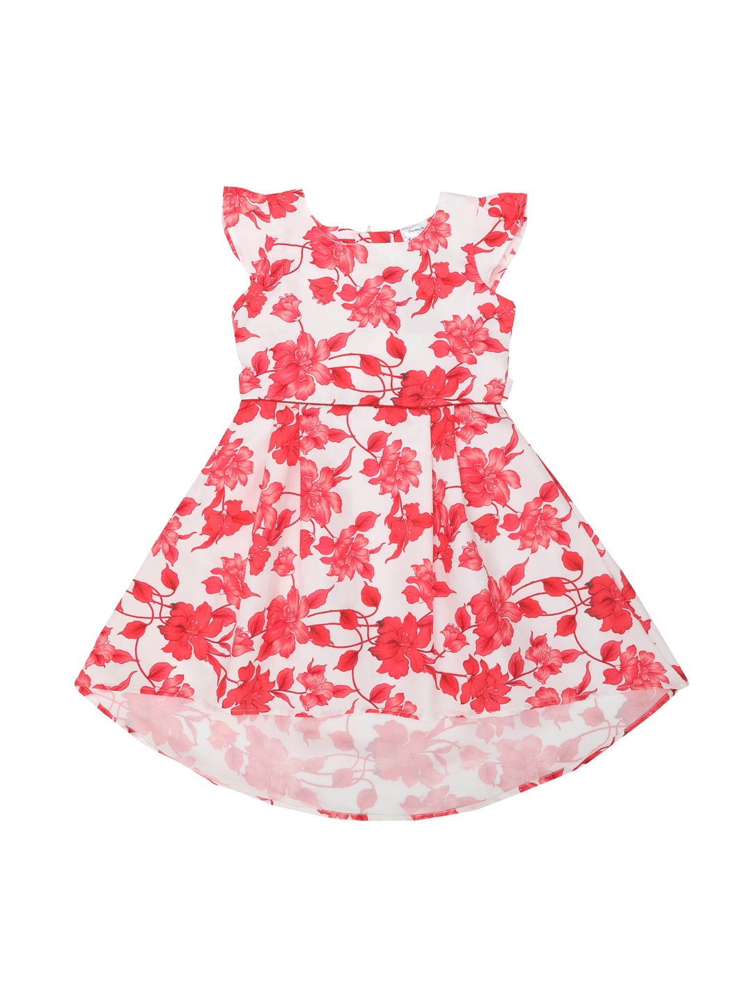 

Doodle Girls Off-White & Red Floral Printed Fit and Flare Dress