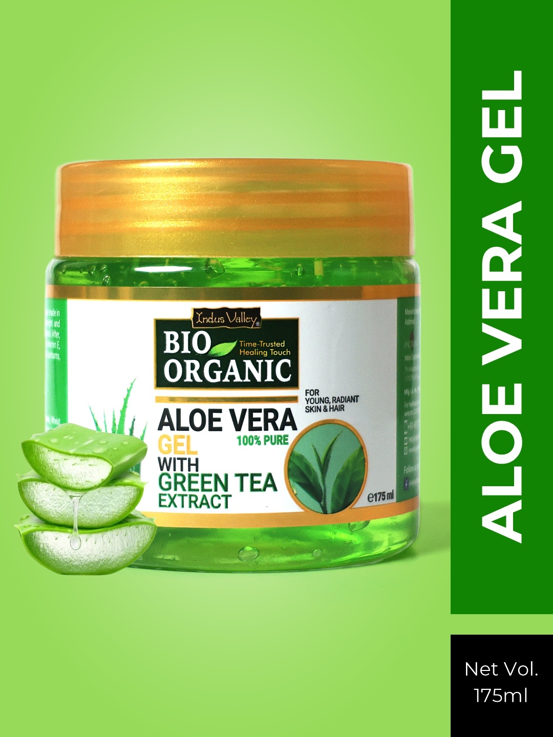 

Indus Valley Bio-Organic Pure & Natural Aloe Vera Gel - 175 ml, Green