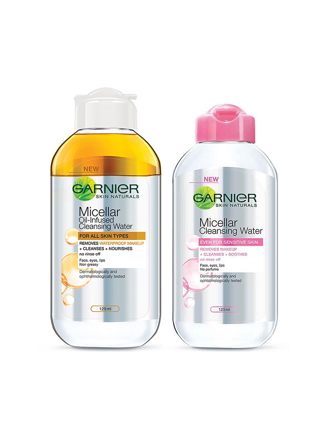 

Garnier Skin Naturals Oil Infused Micellar Cleansing Water -125ml & Micellar Water- 125ml, Yellow