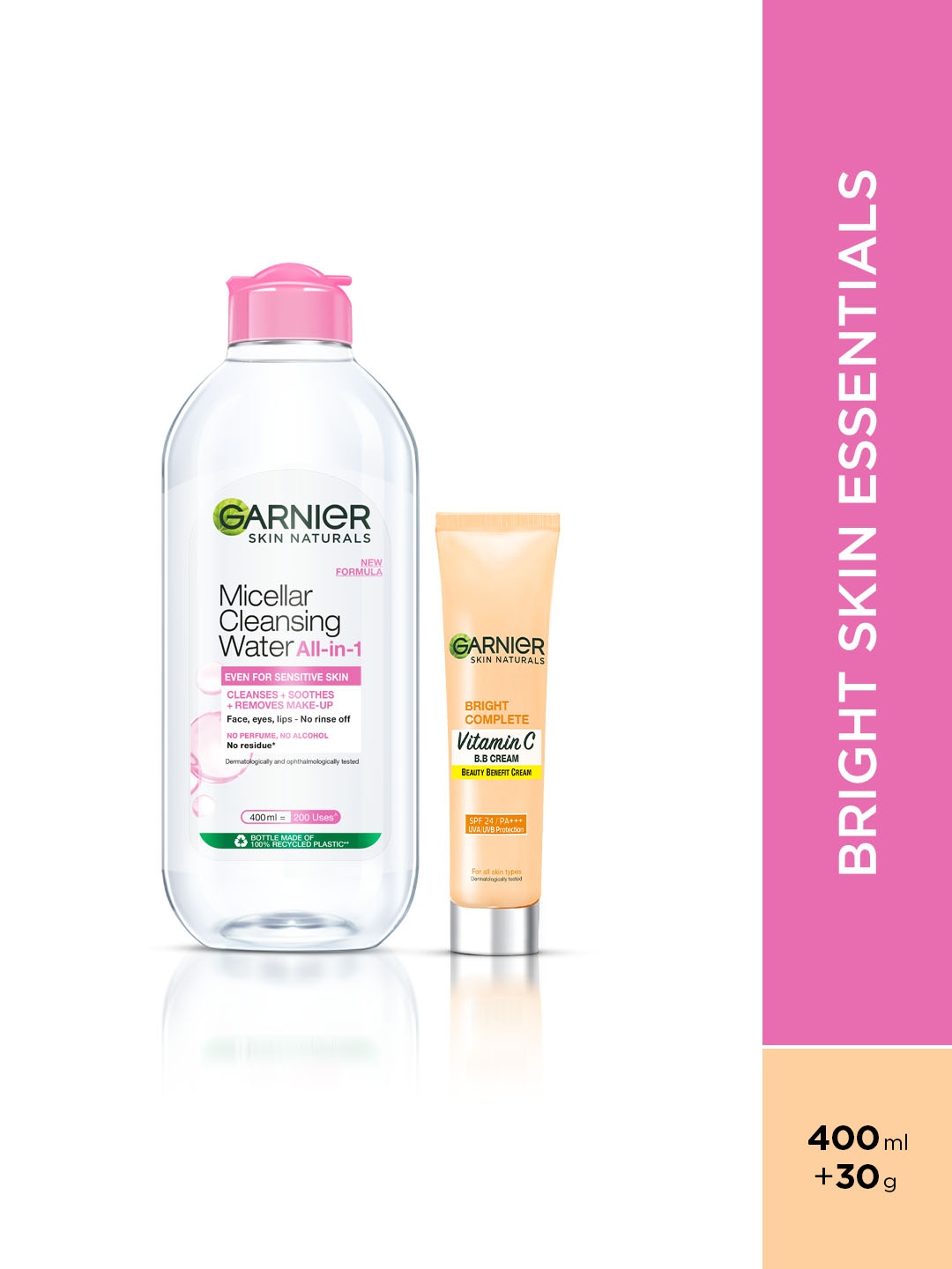 

Garnier Skin Naturals Micellar Cleansing Water 400 ml & BB Cream 30g, Transparent