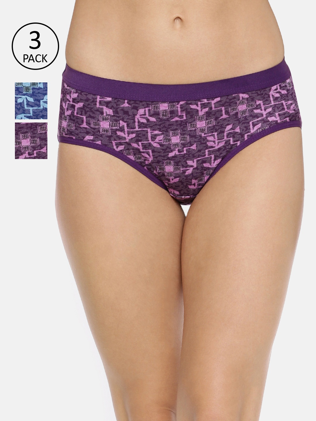 

Red Rose Women Pack of 3 Assorted Basic Briefs Cool-XXL