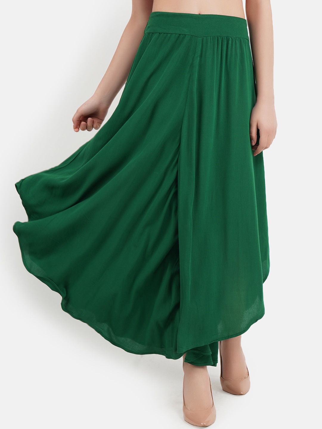 

Aditi Wasan Women Green Solid Flared Palazzos