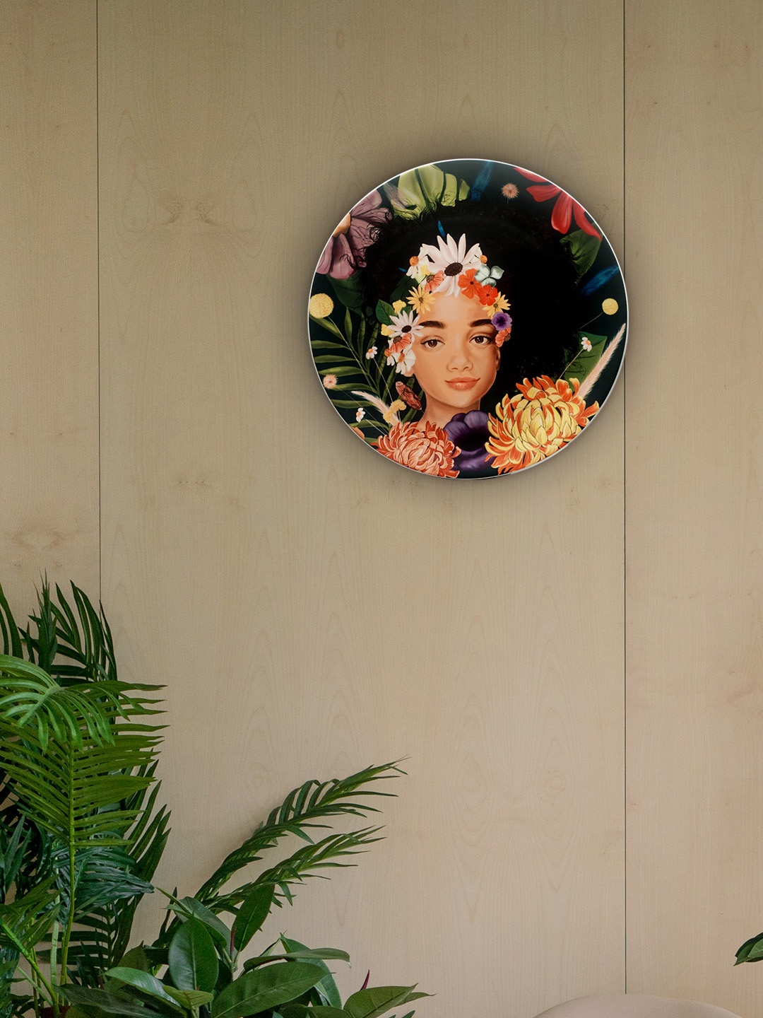 

KOLOROBIA Multicoloured The Blooming Beauty Decorative Wall Plate, Multi