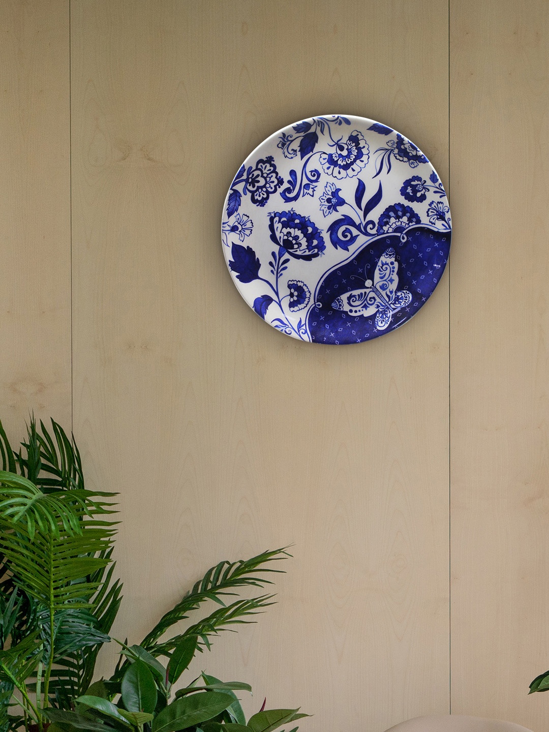 

KOLOROBIA Multicoloured Printed Round Wall Decor Plate, Multi