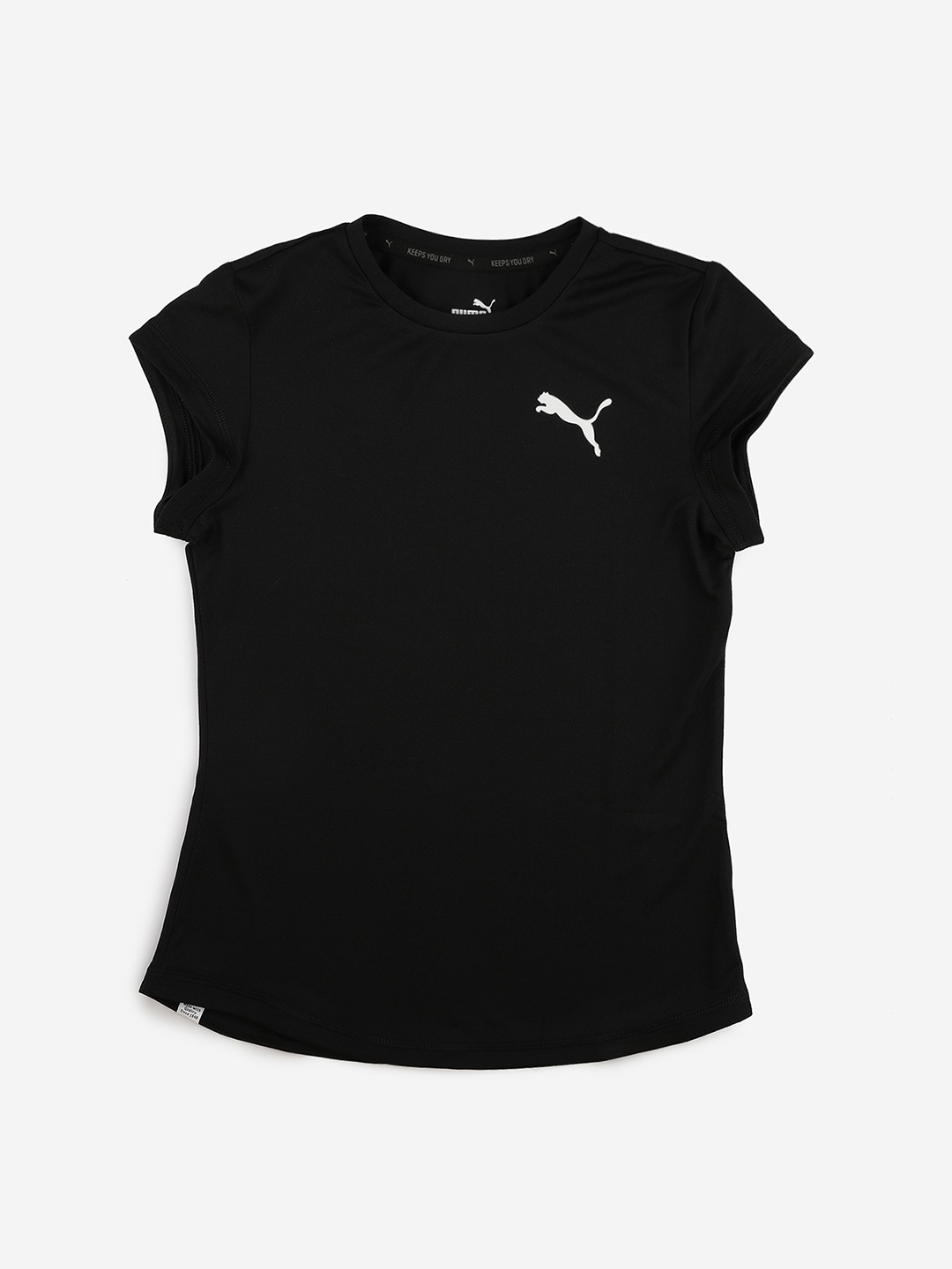 

Puma Girls Black Solid Round Neck Active Tee G T-shirt