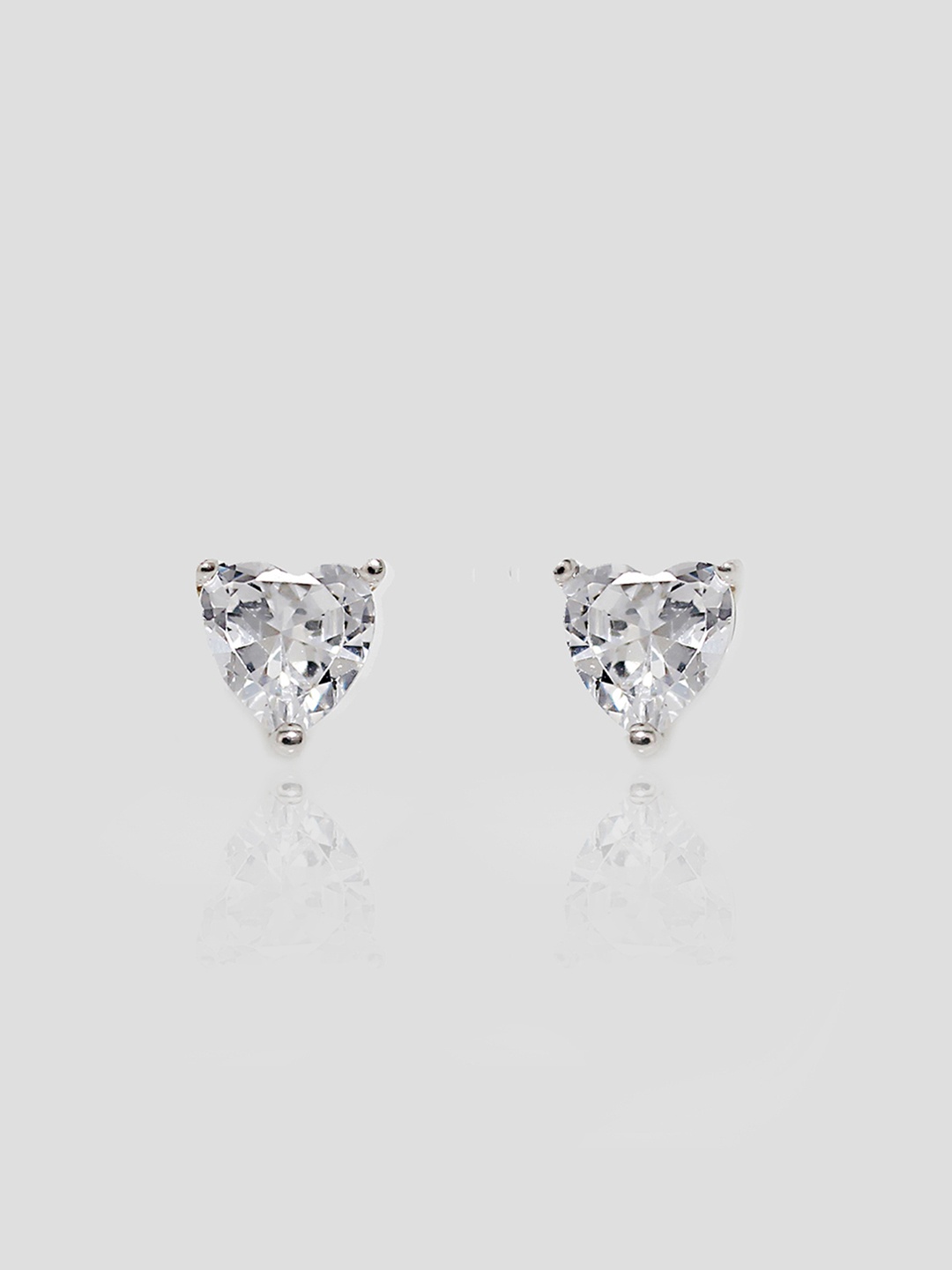 

GIVA 925 Sterling Silver Rhodium Plated Solitaire Heart Studs