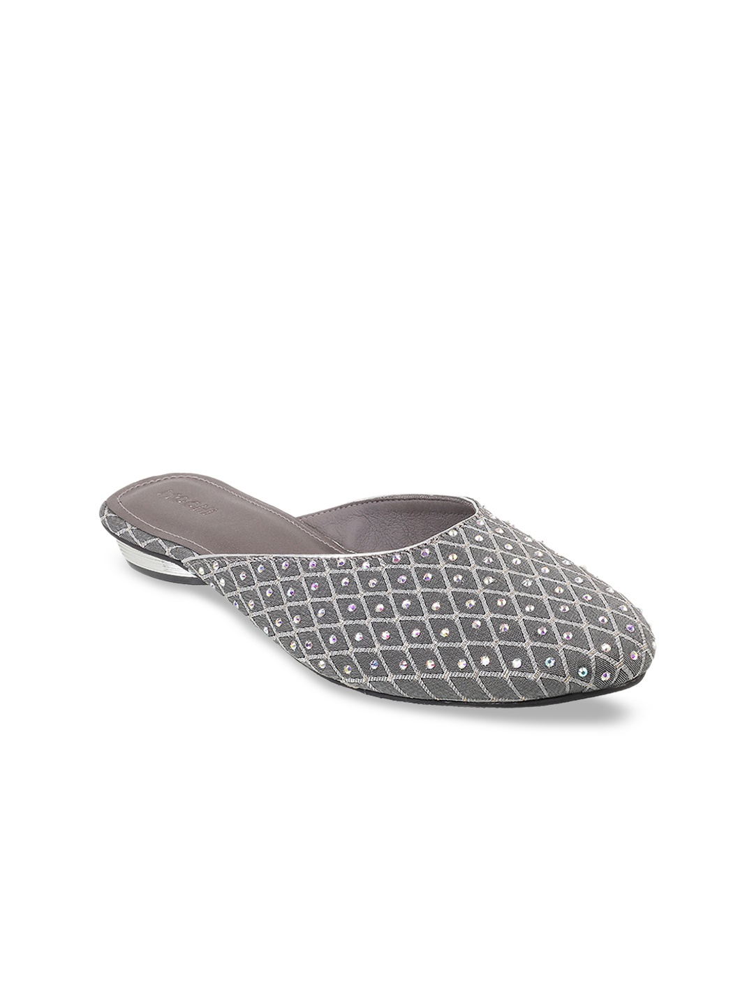 

Mochi Women Grey Embellished Flats