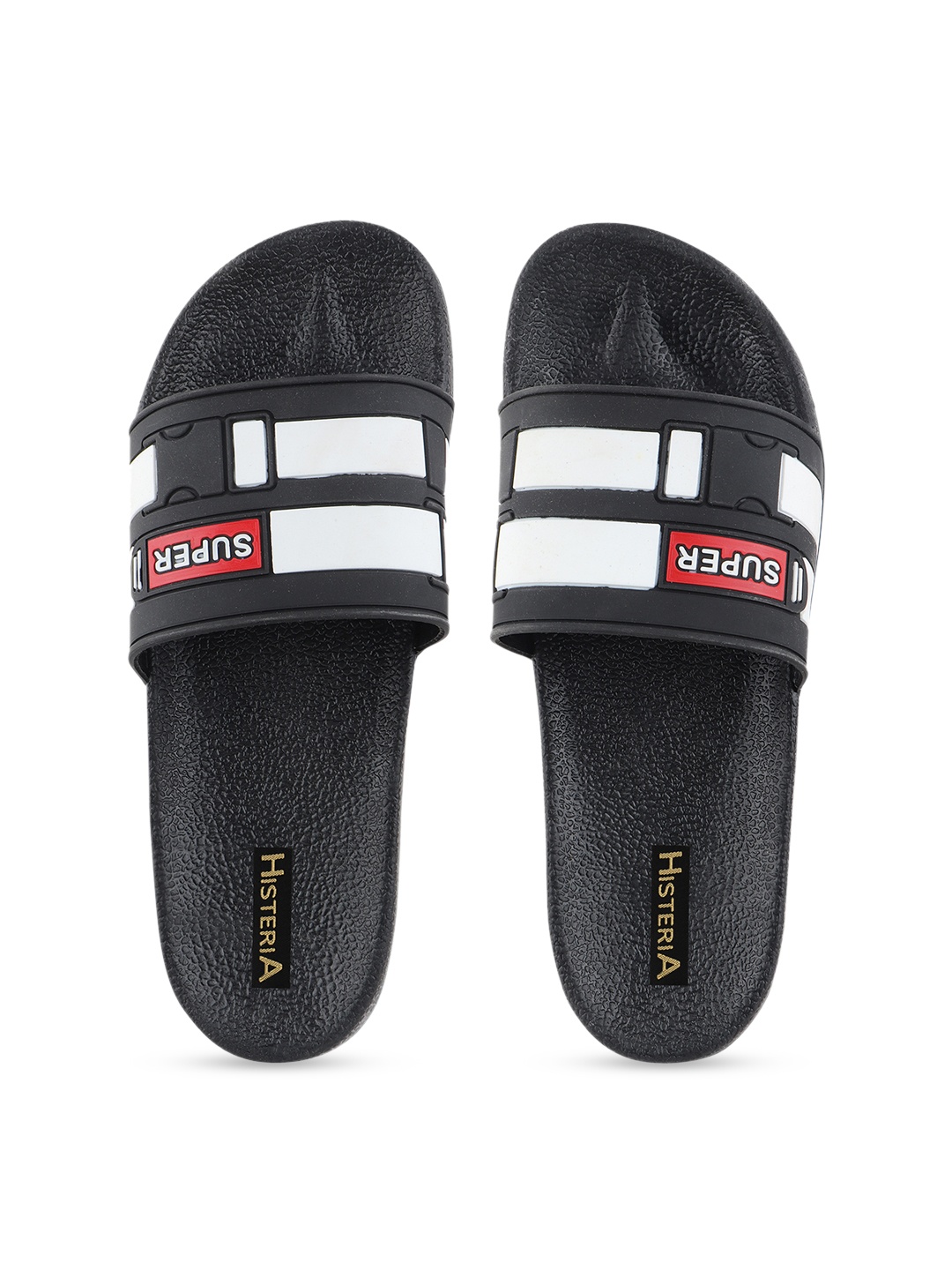 

Histeria Men Black & White Colourblocked Sliders