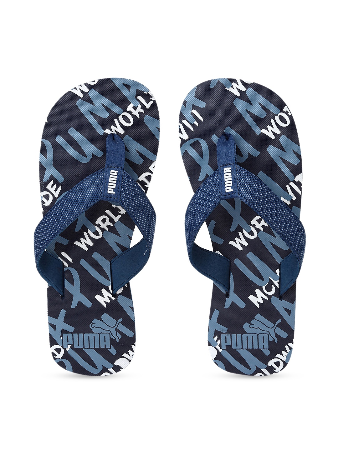 

Puma Unisex Navy Blue & White Printed Thong Flip-Flops