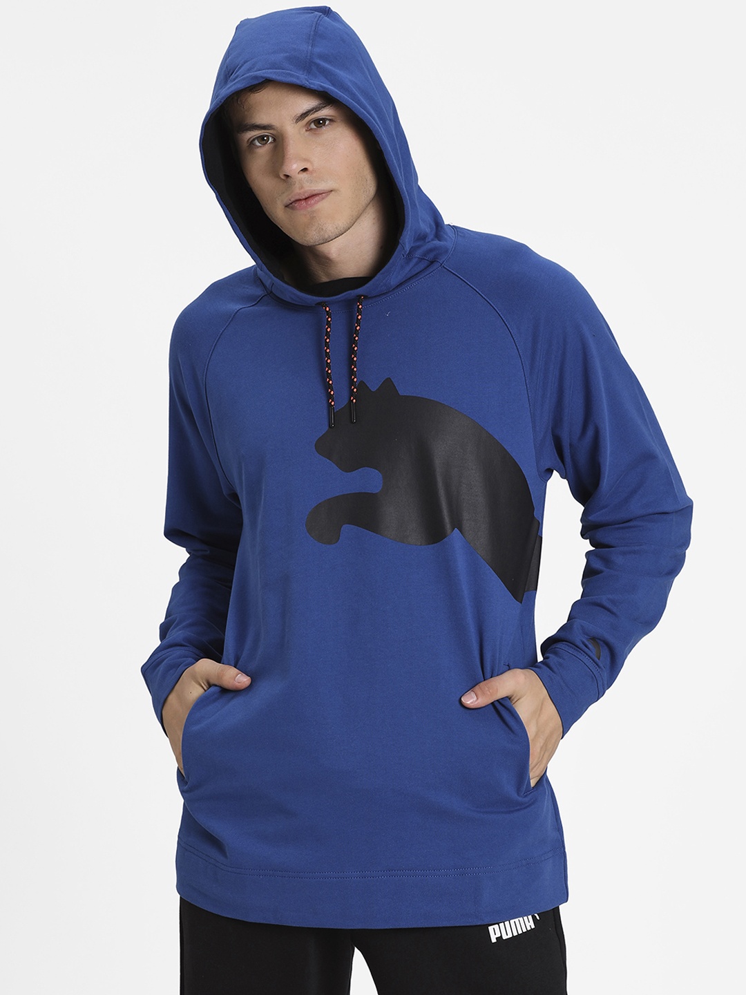 

Puma Men Blue Printed Cat Sweat Hooded Sweatshirt