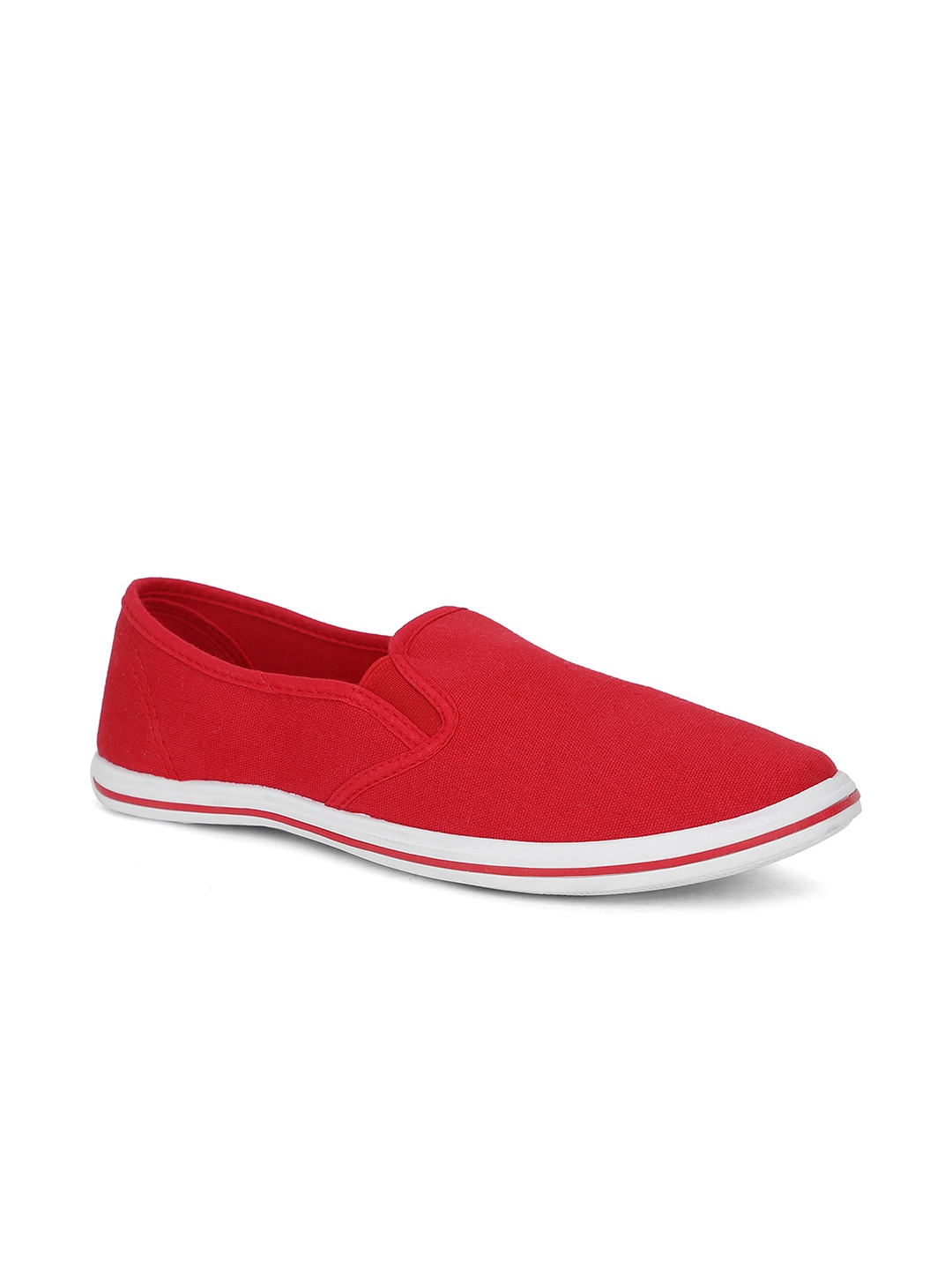 

Khadims Men Red Solid Slip-On Sneakers