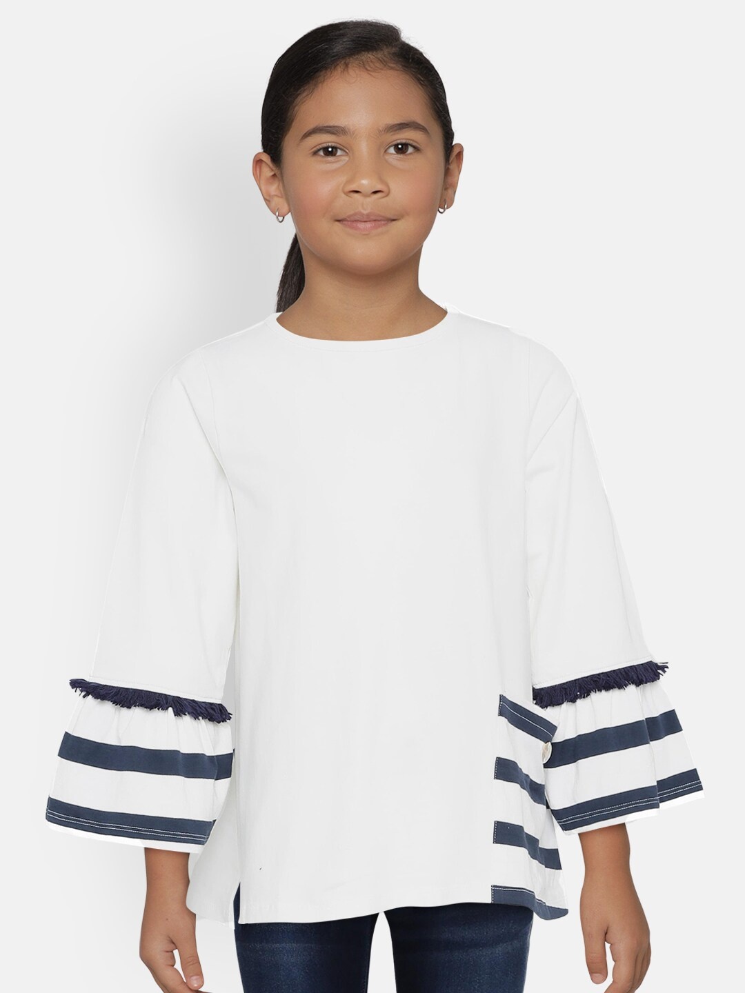 

METRO KIDS COMPANY Girls White Organic Cotton Solid Top