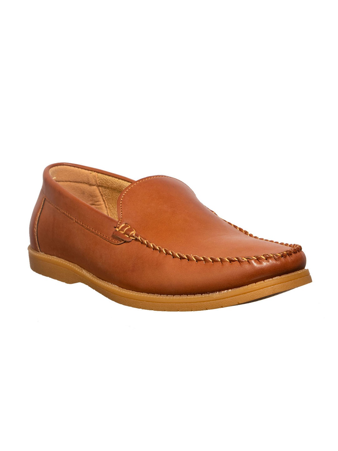 

Khadims Men Tan Brown Solid Formal Slip-Ons