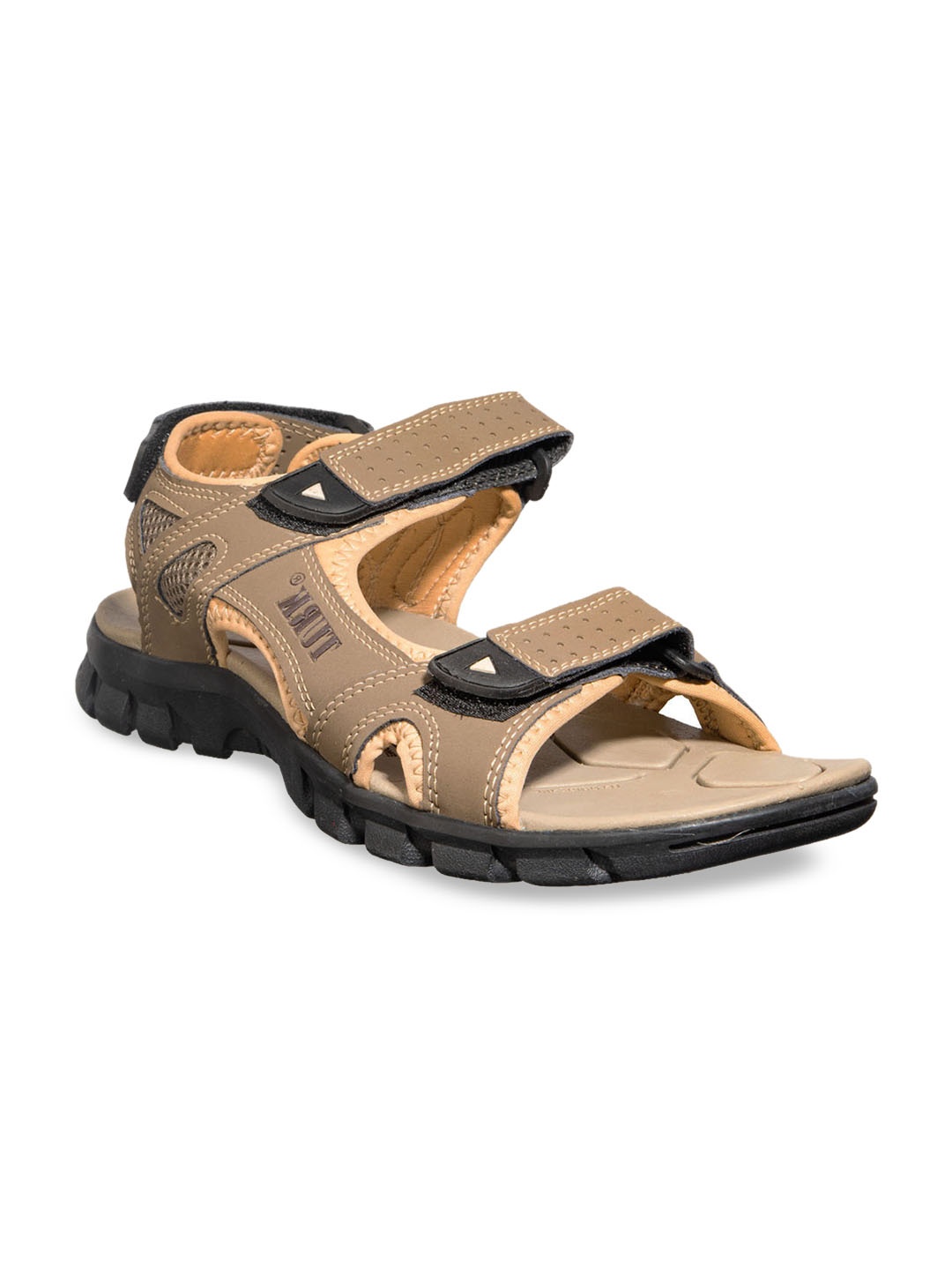 

Khadims Men Brown & Olive Solid Sports Sandals