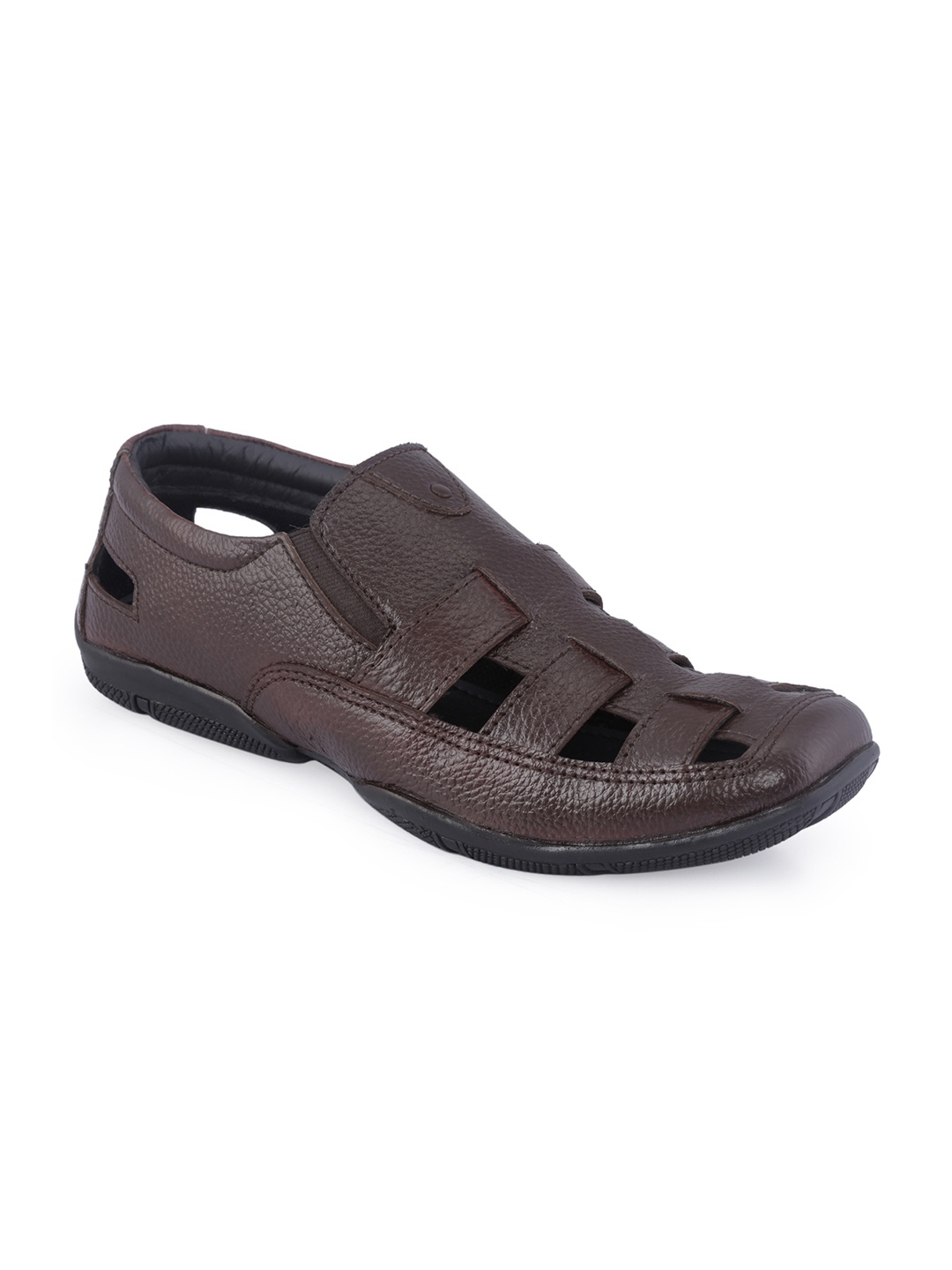 

Khadims Men Coffee Brown Leather Fisherman Sandals