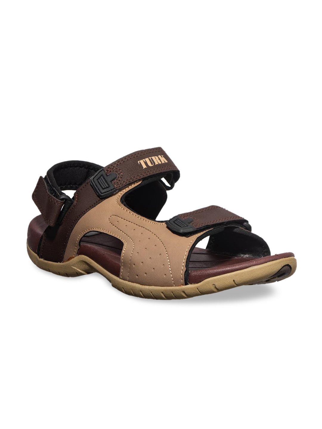 

Khadims Men Brown Solid Sports Sandals