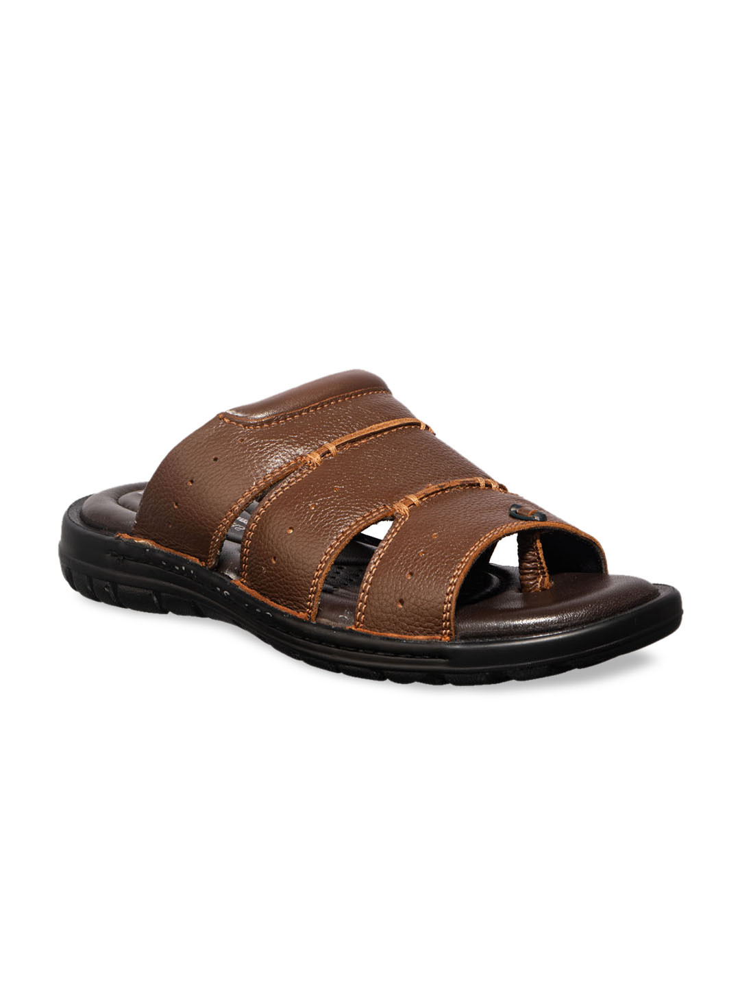 

Khadims Men Brown Comfort Leather Sandals