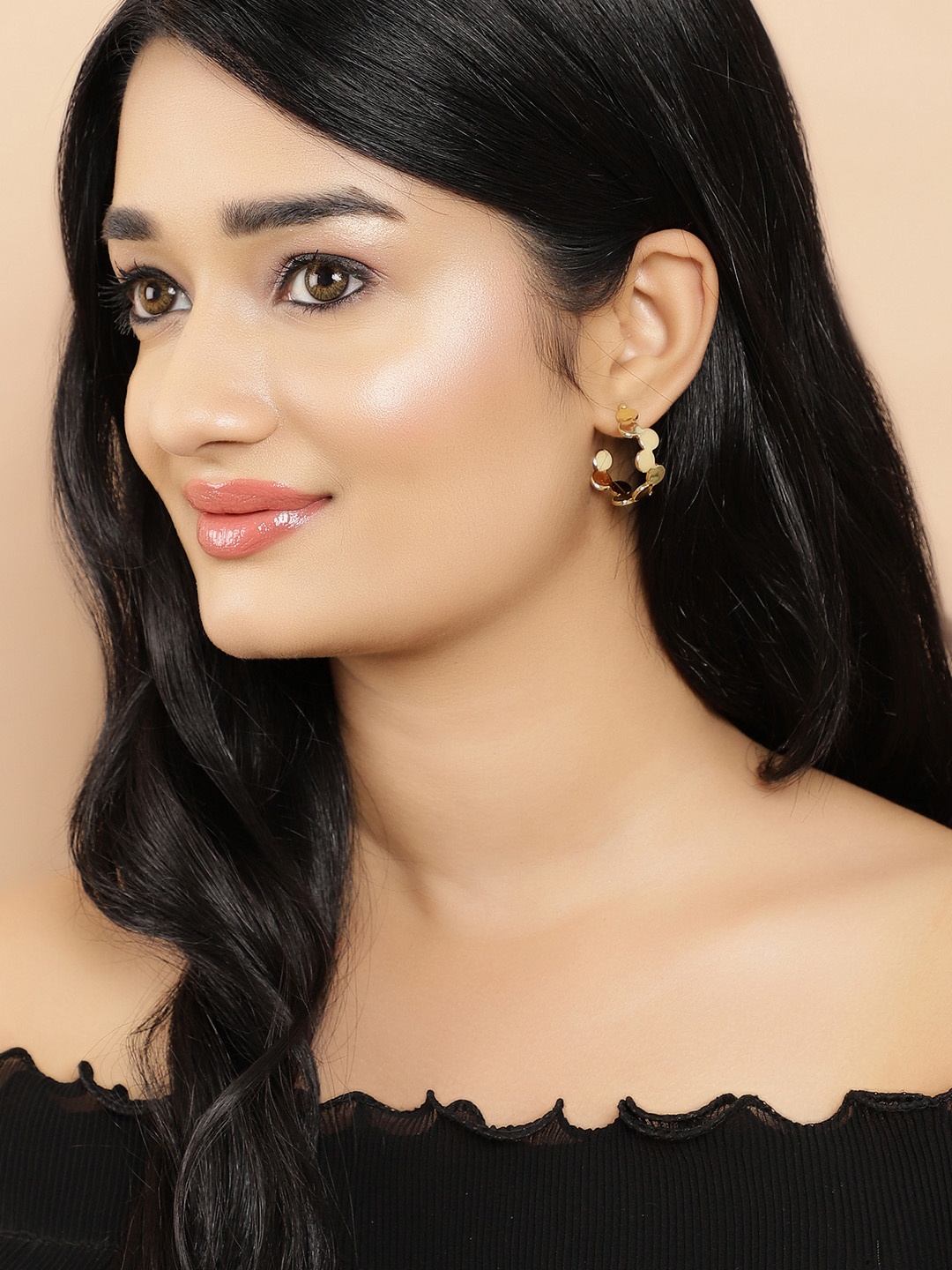 

TOKYO TALKIES Gold-Plated Handcrafted Hoop Earrings