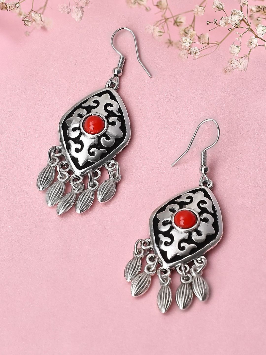 

TOKYO TALKIES X rubans FASHION ACCESSORIES Silver-Plated Handcrafted Classic Drop Earrings