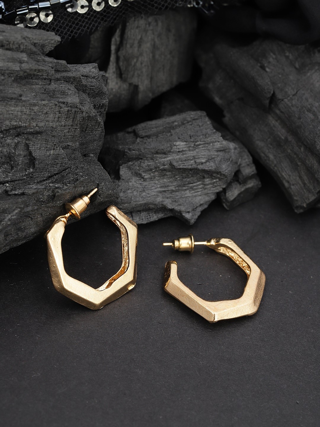 

TOKYO TALKIES X rubans FASHION ACCESSORIES Gold-Plated Geometric Hoop Earrings