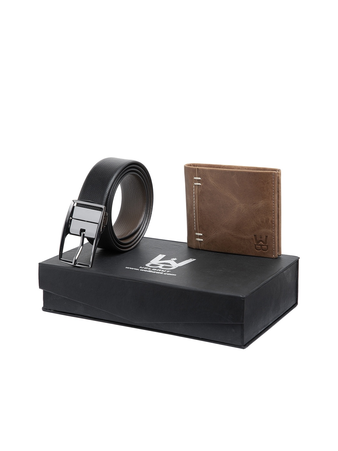 

WELBAWT Men Black & Brown Leather Accessory Gift Set