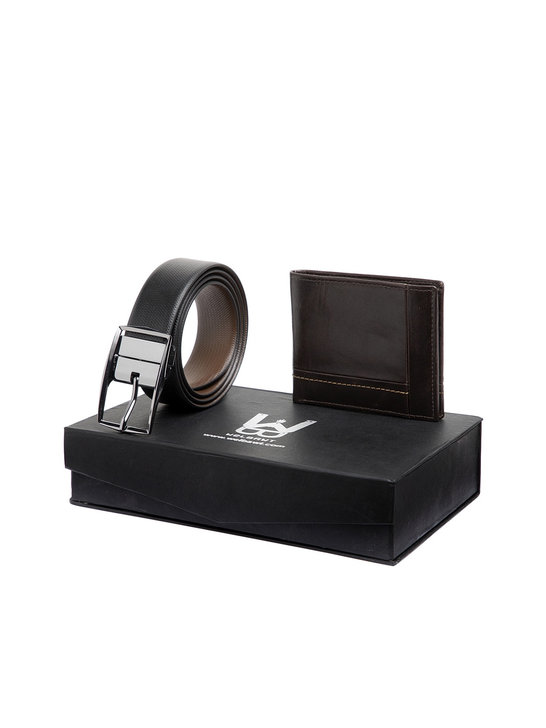 

WELBAWT Men Black & Brown Leather Accessory Gift Set