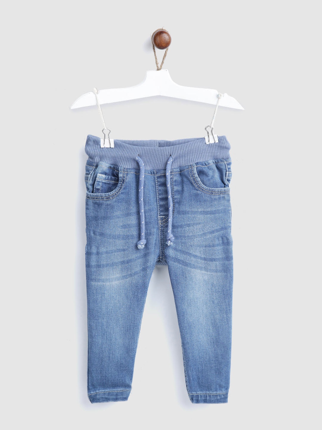 

YK Boys Blue Tapered Fit Mid-Rise Clean Look Stretchable Jeans