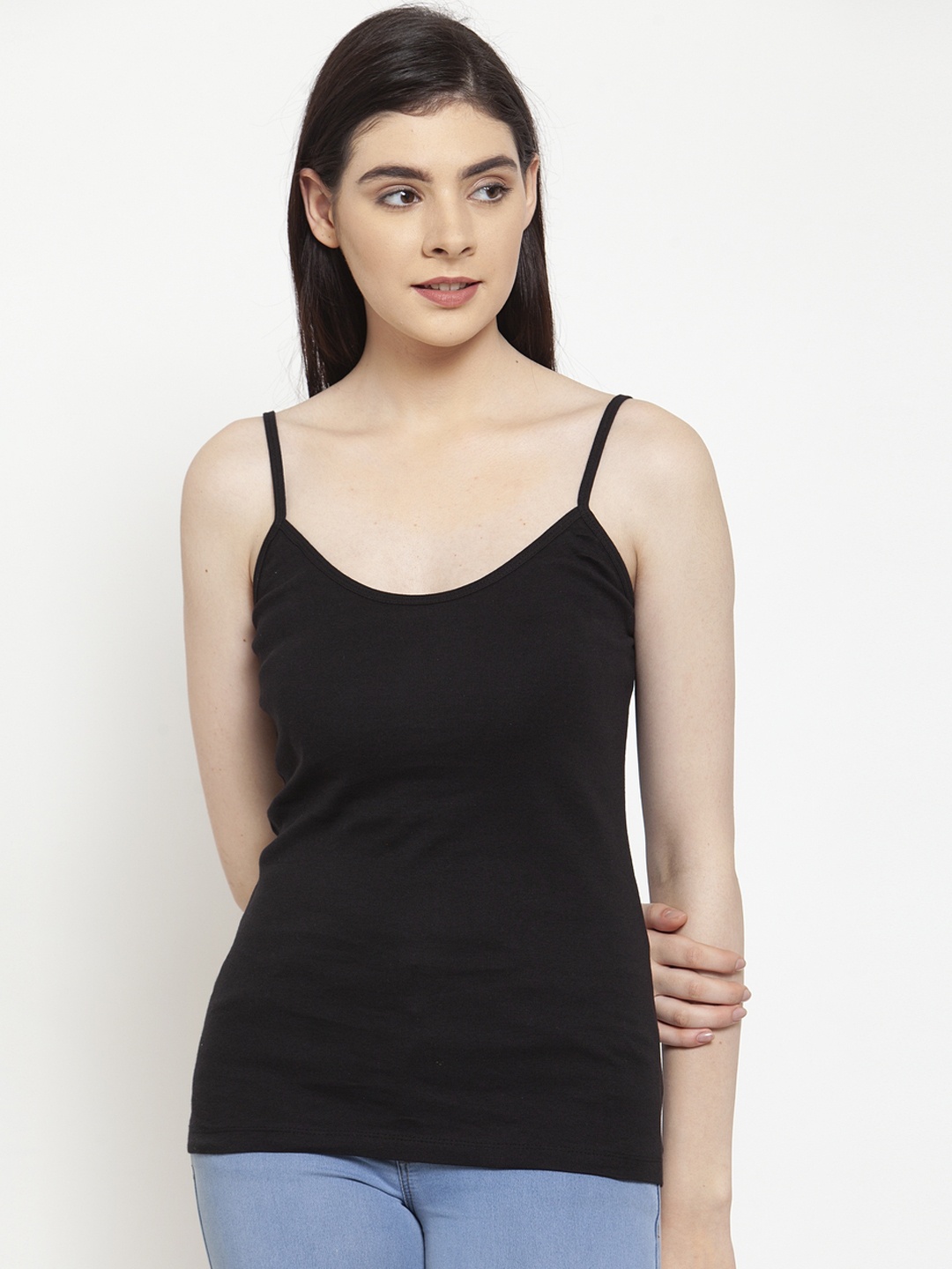 

Friskers Women Black Solid Camisole