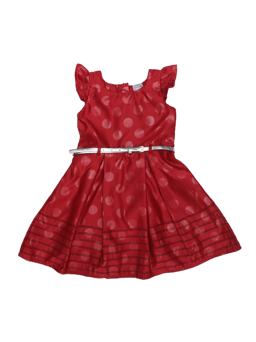 

Doodle Girls Maroon Printed Fit and Flare Dress