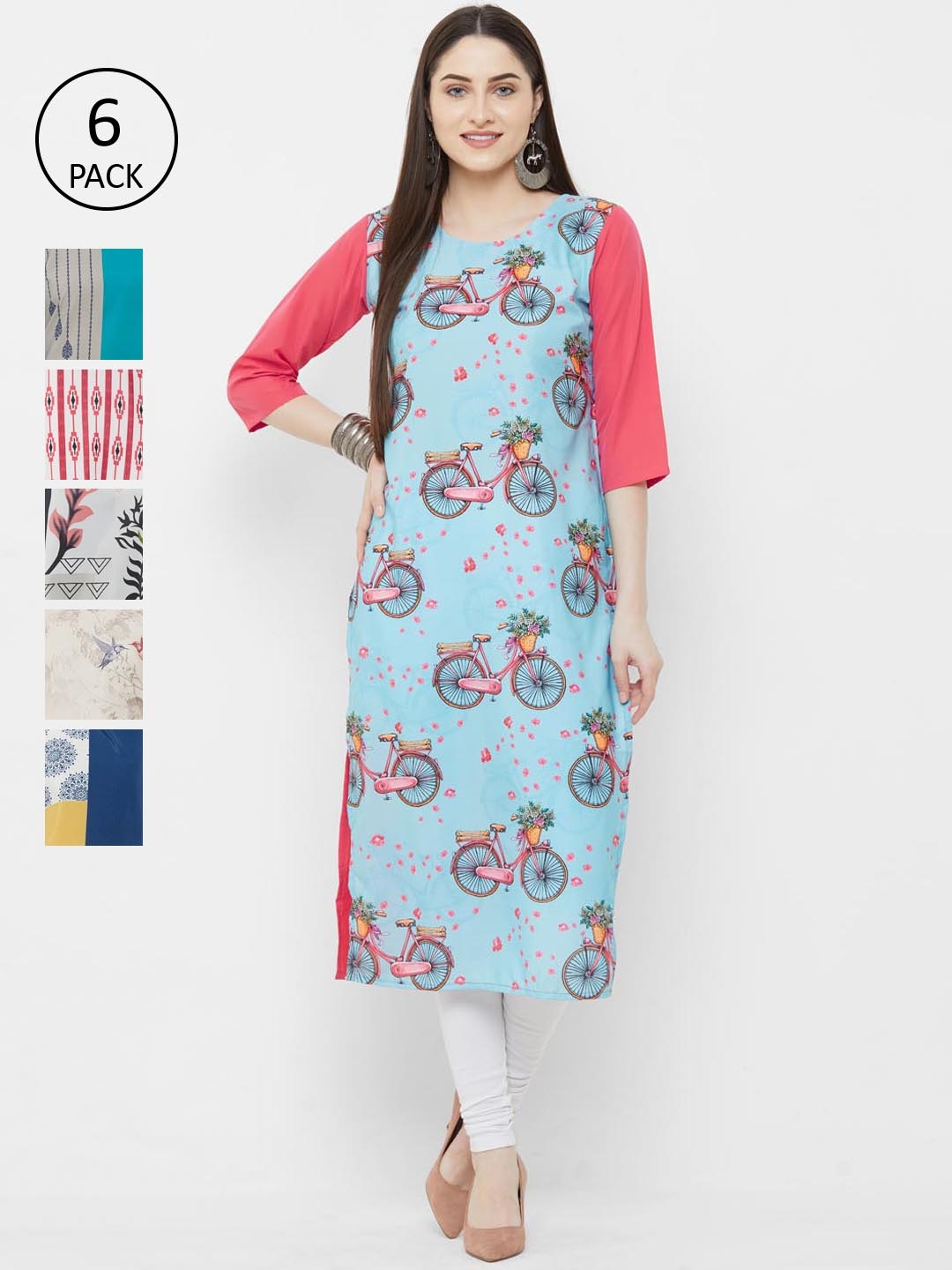 

7Threads Women Multicoloured Printed Straight Kurta, Multi