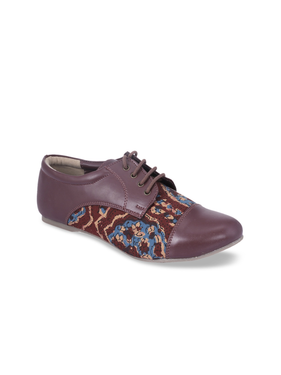 

Khadims Women Purple Printed Derbys