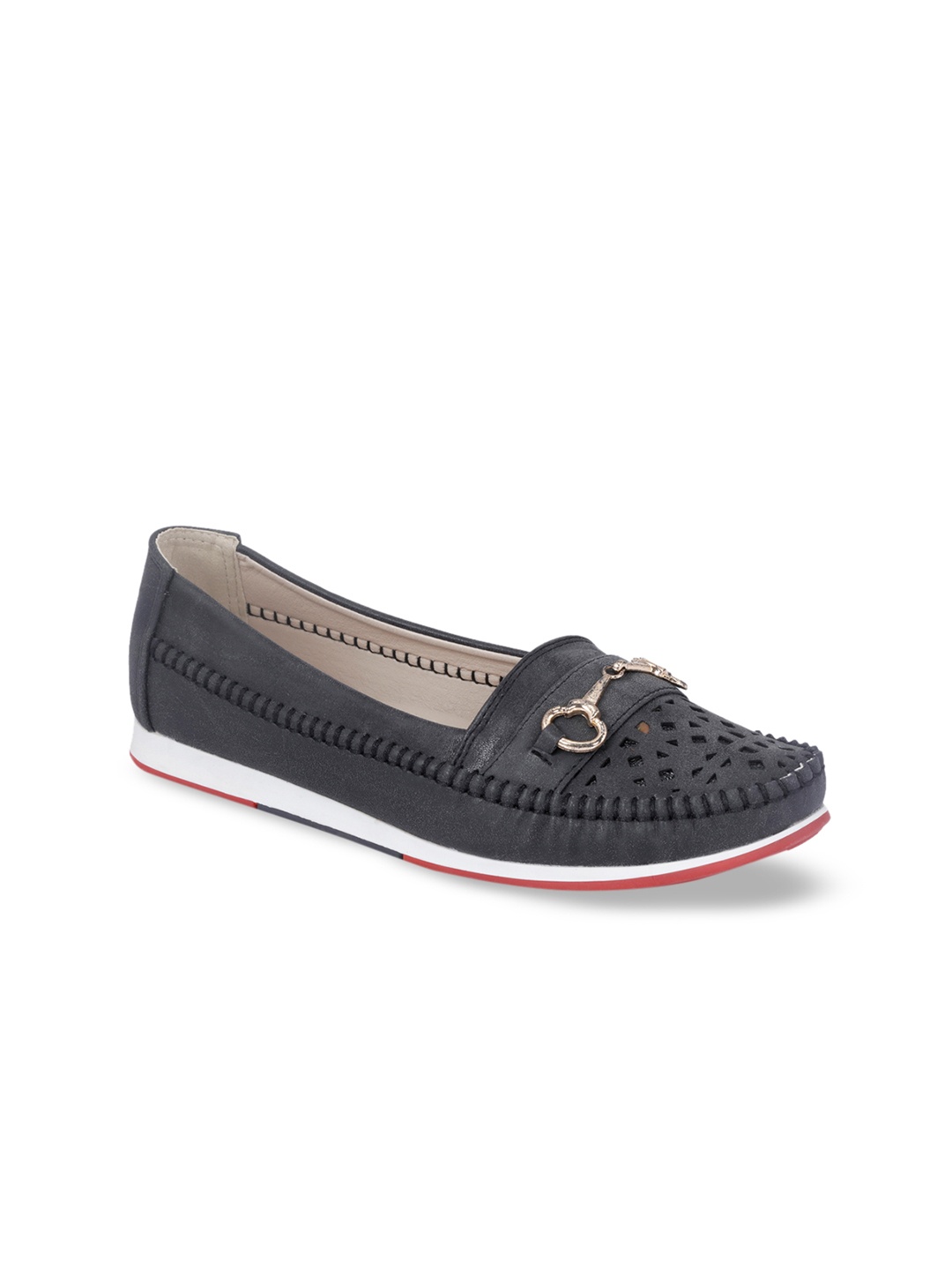 

Khadims Women Black Horsebit Loafers