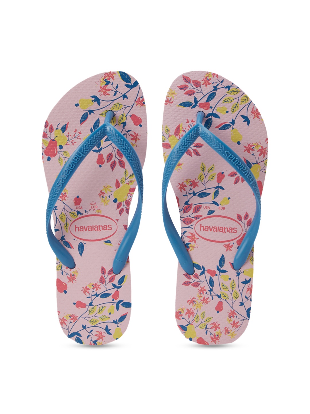 

Havaianas Women Pink & Blue Printed Thong Flip-Flops