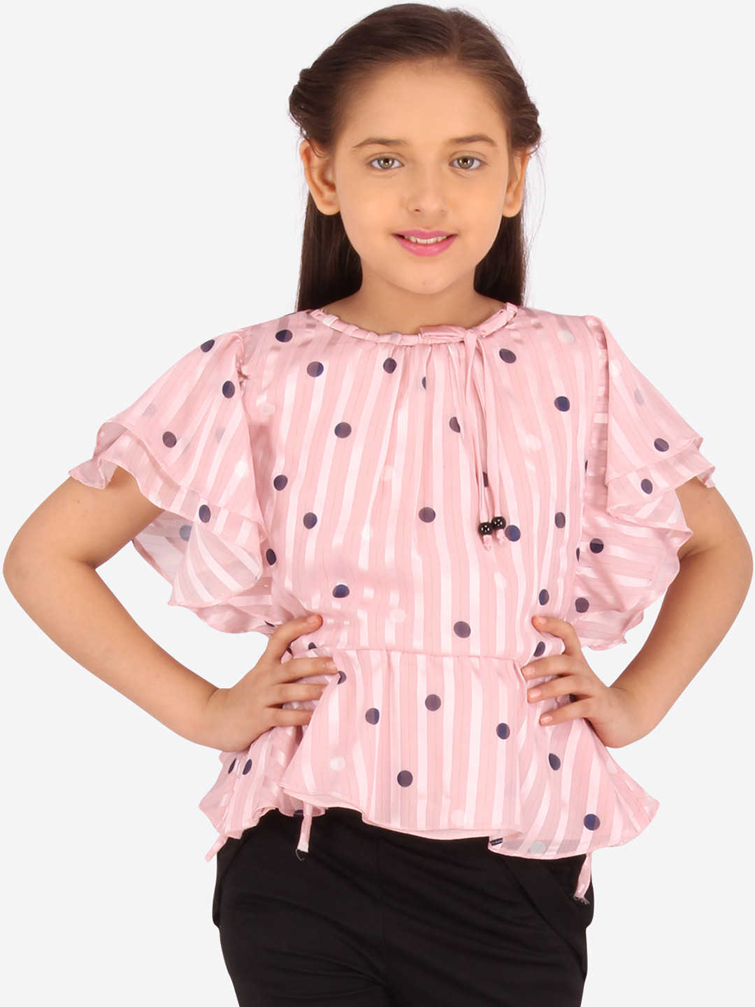 

CUTECUMBER Girls Pink Printed Top