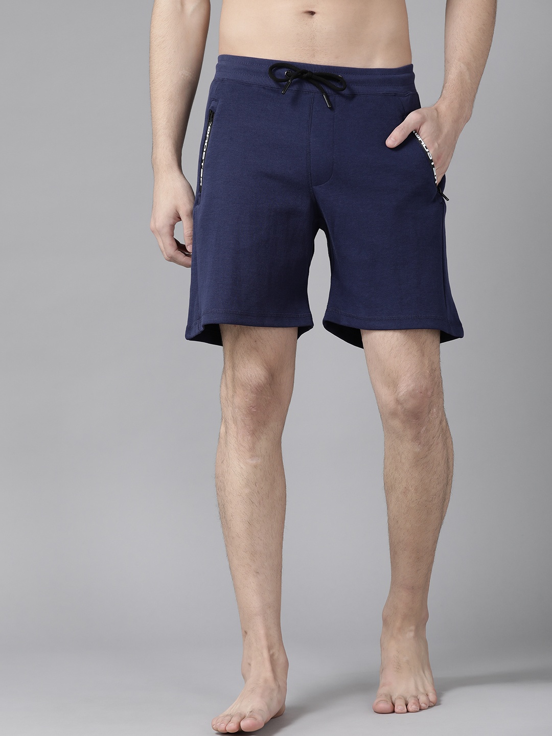 

Roadster Men Navy Blue Solid Lounge Shorts