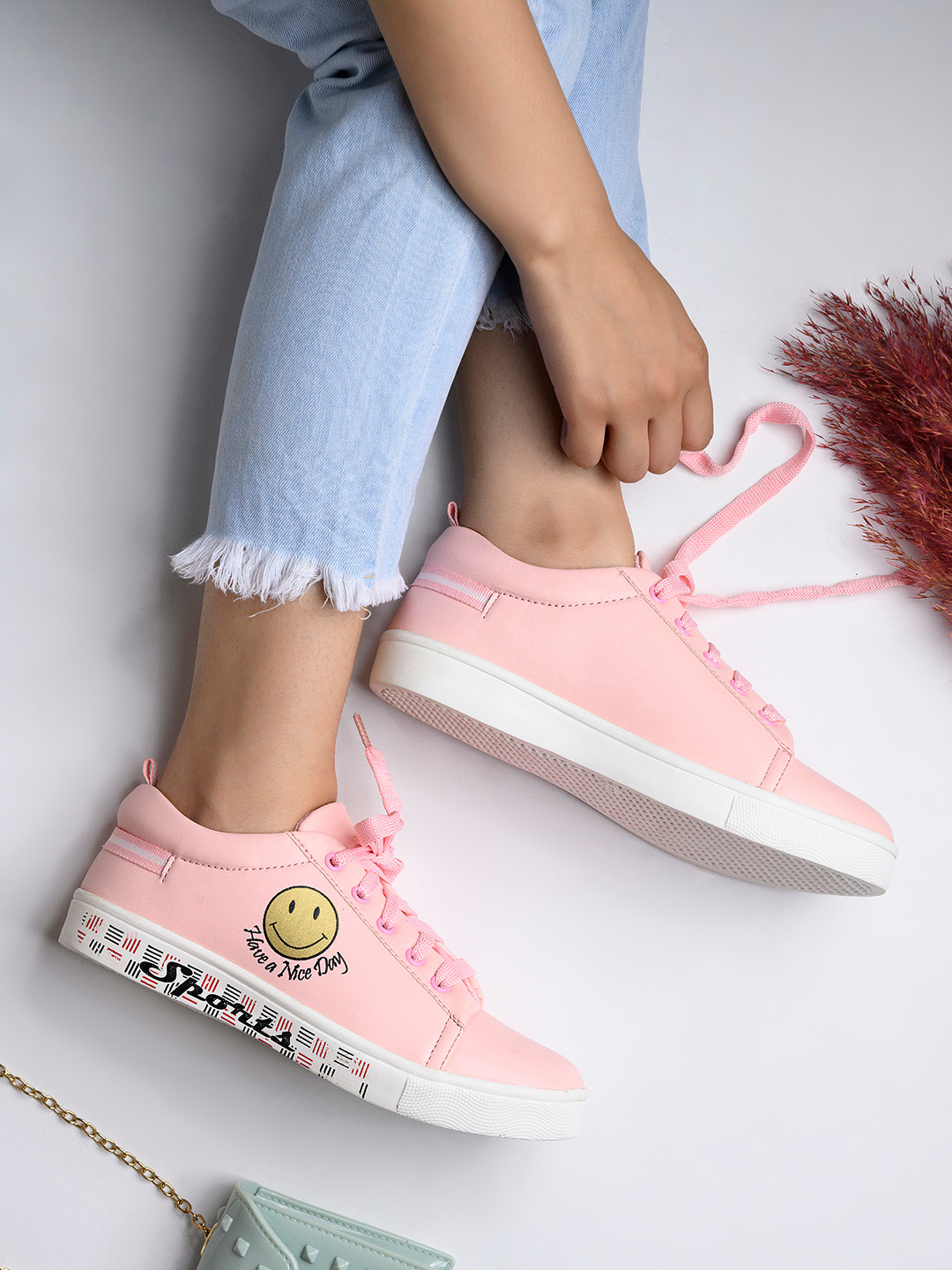 

Shoetopia Girls Pink & Yellow Sneakers