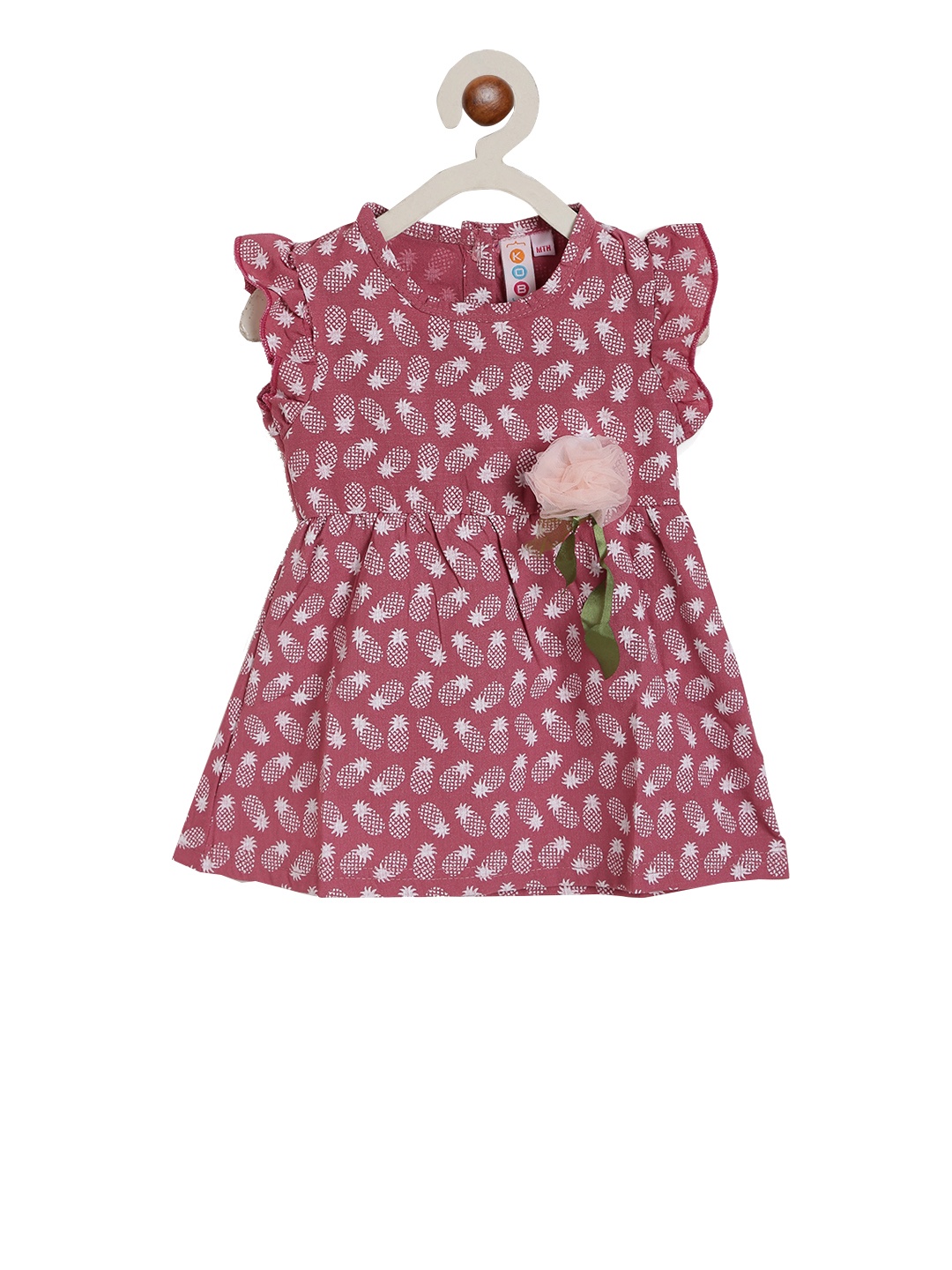 

Kids On Board Girls Red Pineapple Print Fit and Flare Dress