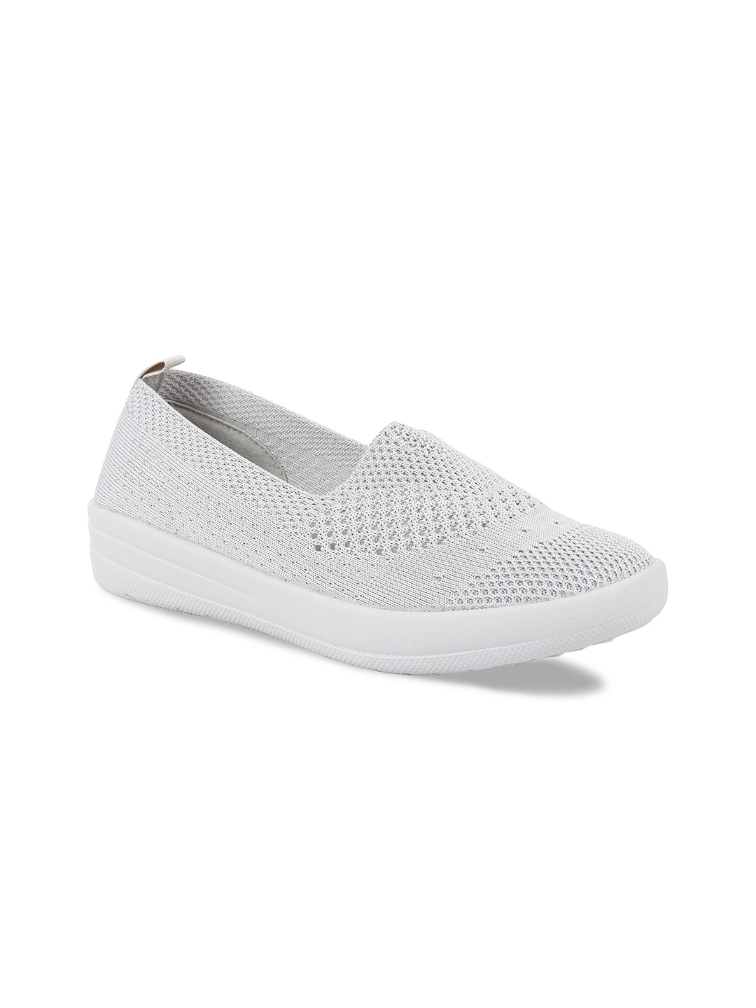 

Rocia Women Grey Woven Design Slip-On Sneakers