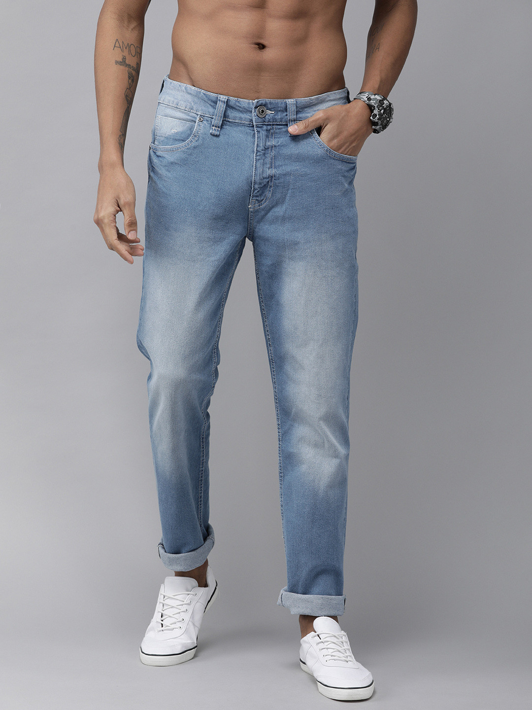 

Roadster Men Blue Slim Tapered Fit Mid-Rise Clean Look Jeans