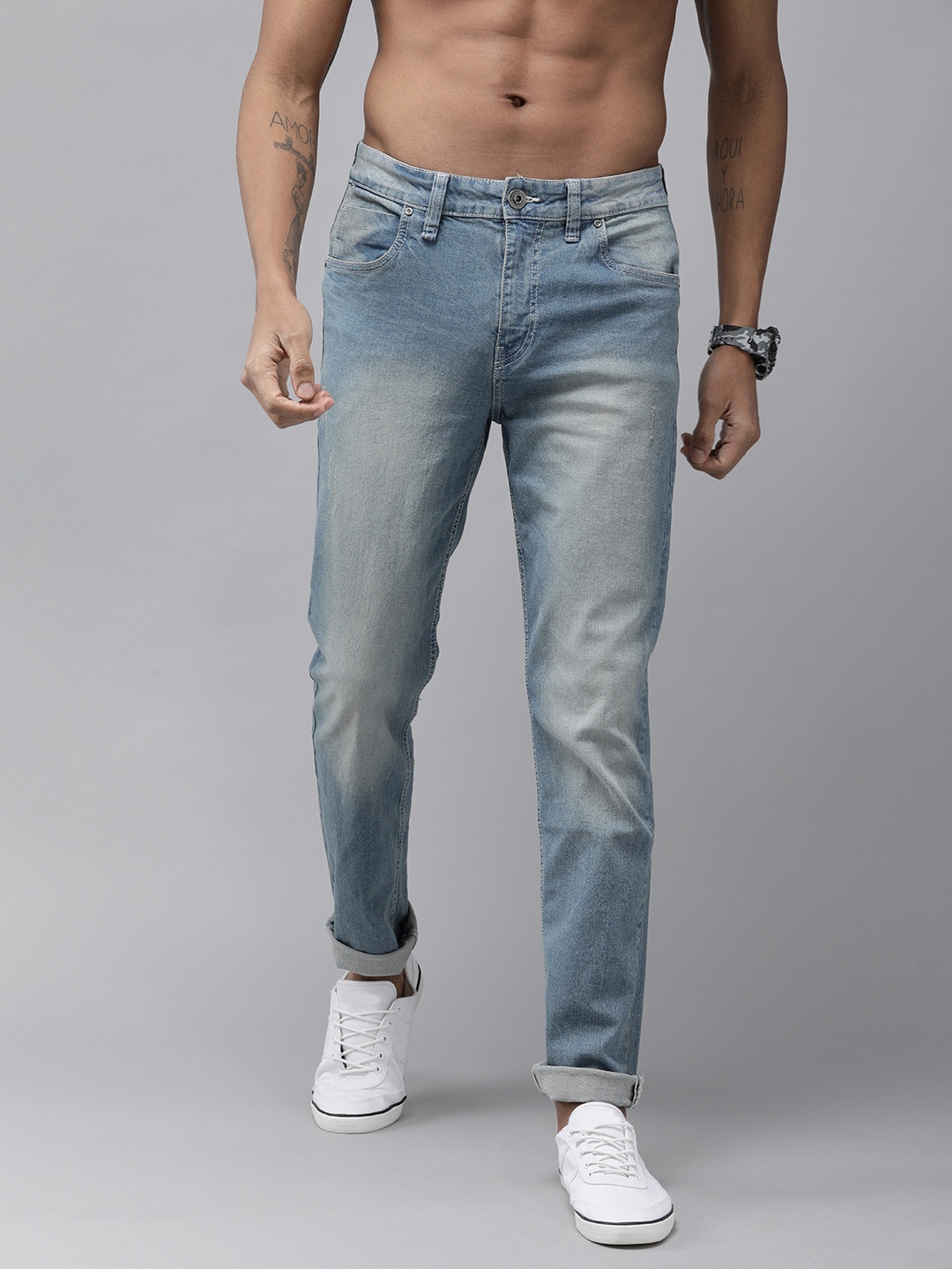 

Roadster Men Blue Slim Tapered Fit Mid-Rise Clean Look Jeans