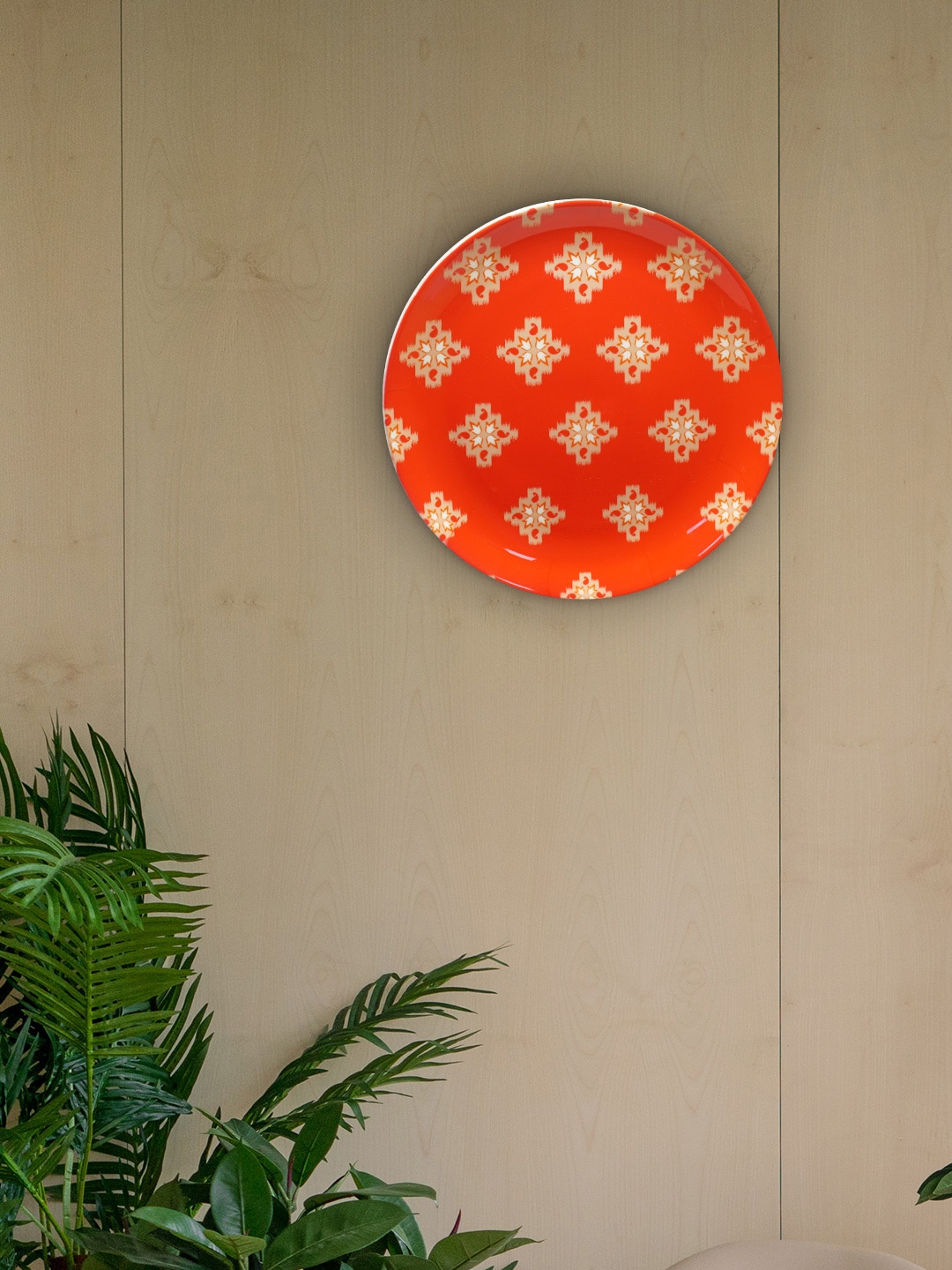 

KOLOROBIA Orange Pirnted Decorative Wall Plate