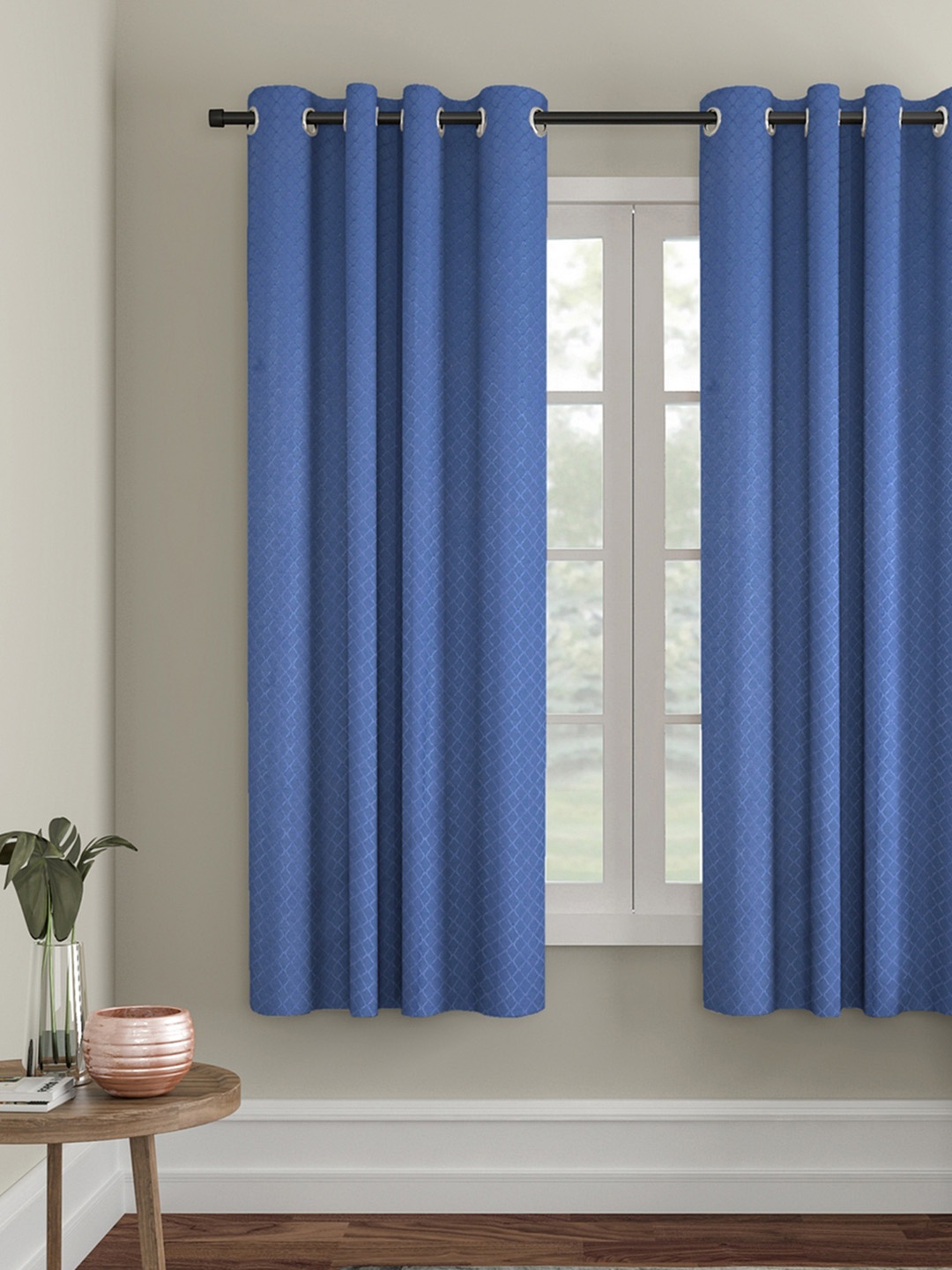 

Soumya Blue Single Window Curtain