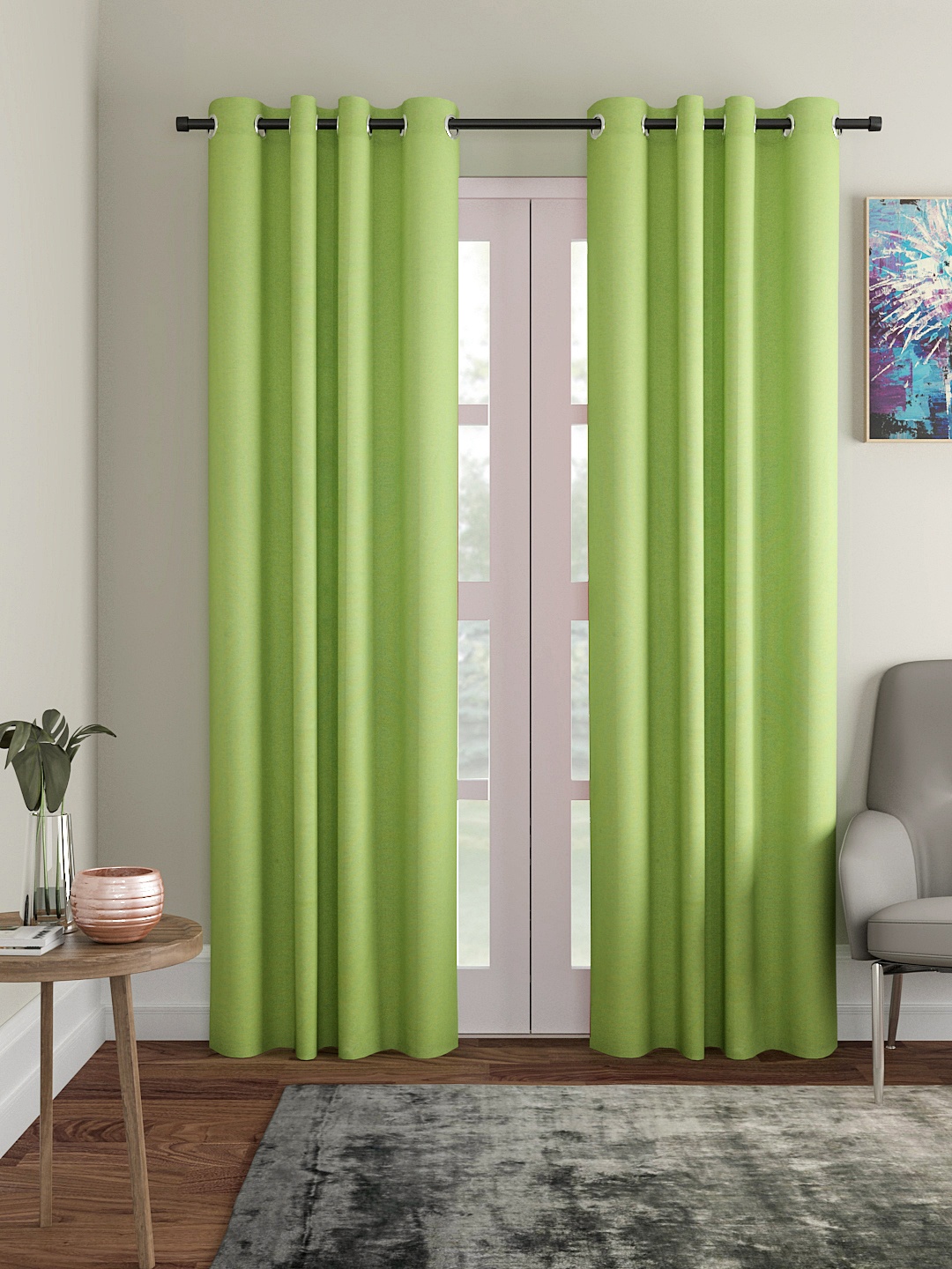 Soumya Green Single Long Door Curtain